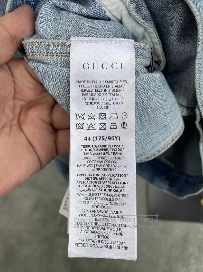 Gucci Gucci Blue washed destruction cat denim jacket Size US S / EU 44-46 / 1 - 4 Thumbnail