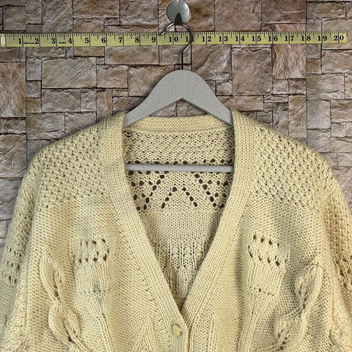 Homespun Knitwear × Japanese Brand Japan vintage crochet Brown Cardigan Knitwear #A1229 Size US M / EU 48-50 / 2 - 4 Thumbnail