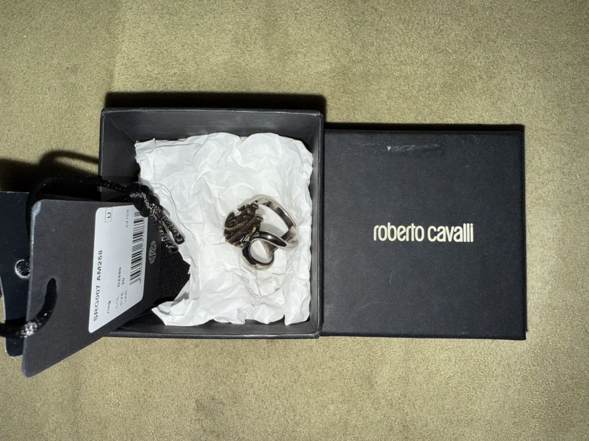 Roberto Cavalli Roberto Cavalli Monogram Serpent Ring, size 9, silver/gold Size ONE SIZE - 4 Thumbnail
