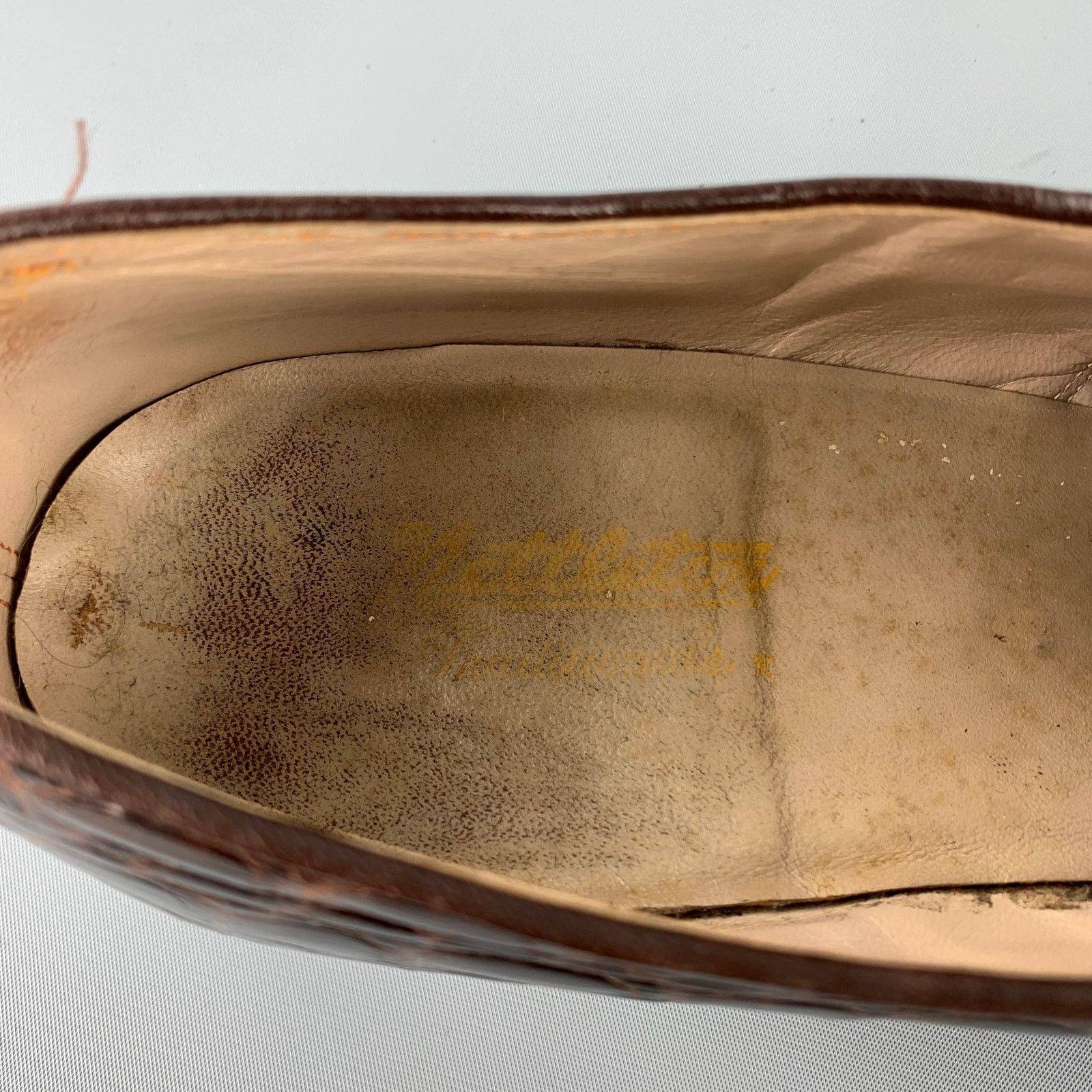 Nettleton NETTLETON 9 Brown Embossed Leather Cap Toe Lace Up Shoes Size US 9 / EU 42 - 7 Thumbnail