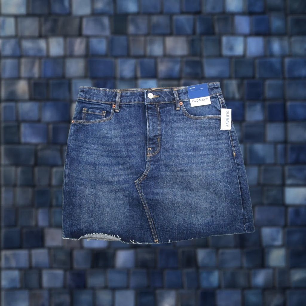 Old Navy Old Navy High Rise Secret Pocket Blue Denim Stretch Skirt Women's Size 8 NEW Size 30" / US 8 / IT 44 - 1 Thumbnail