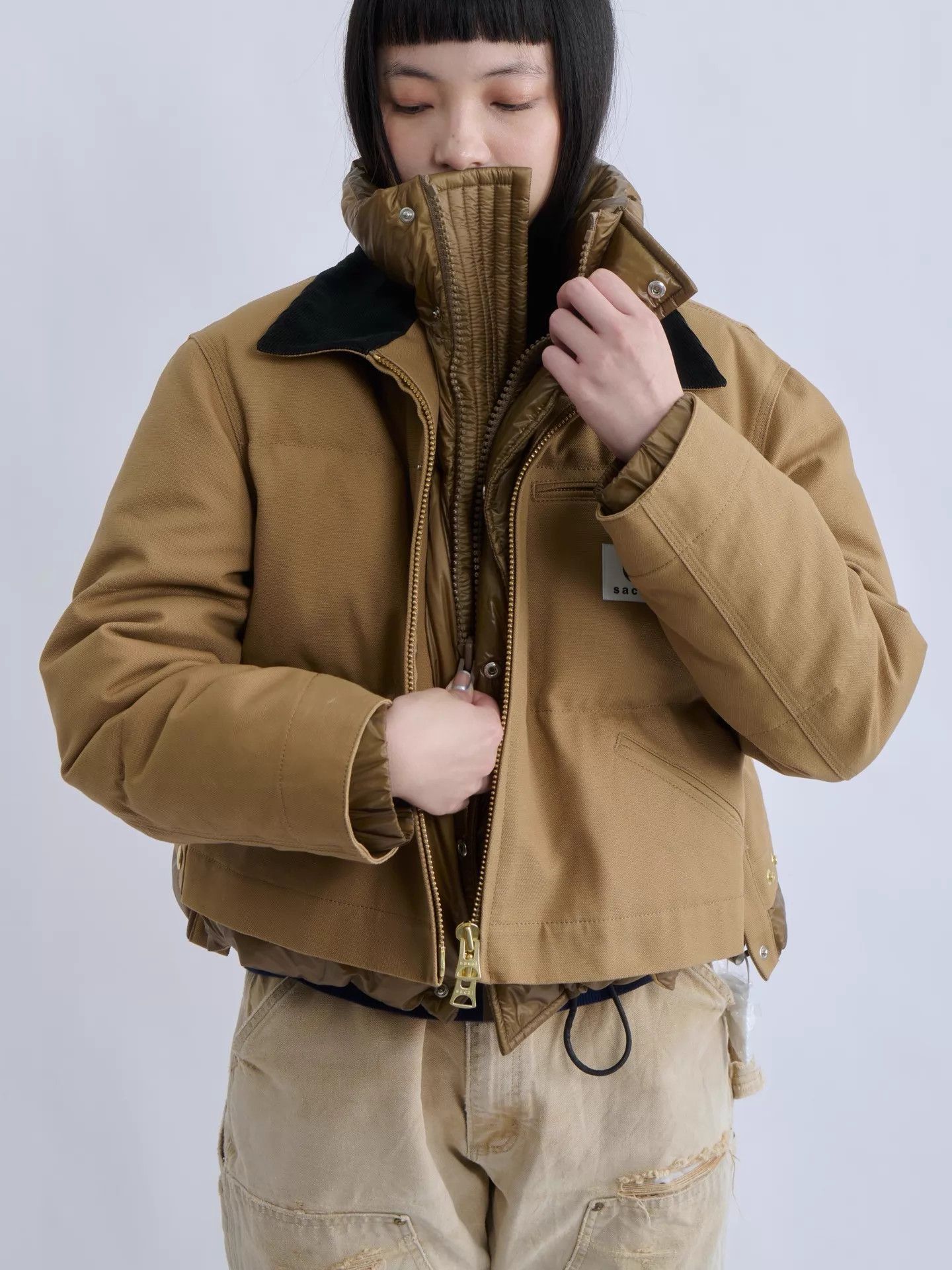 Sacai Sacai × Carhartt WIP Paneled Down Jacket Size 2 Size XS / US 0-2 / IT 36-38 - 3 Thumbnail