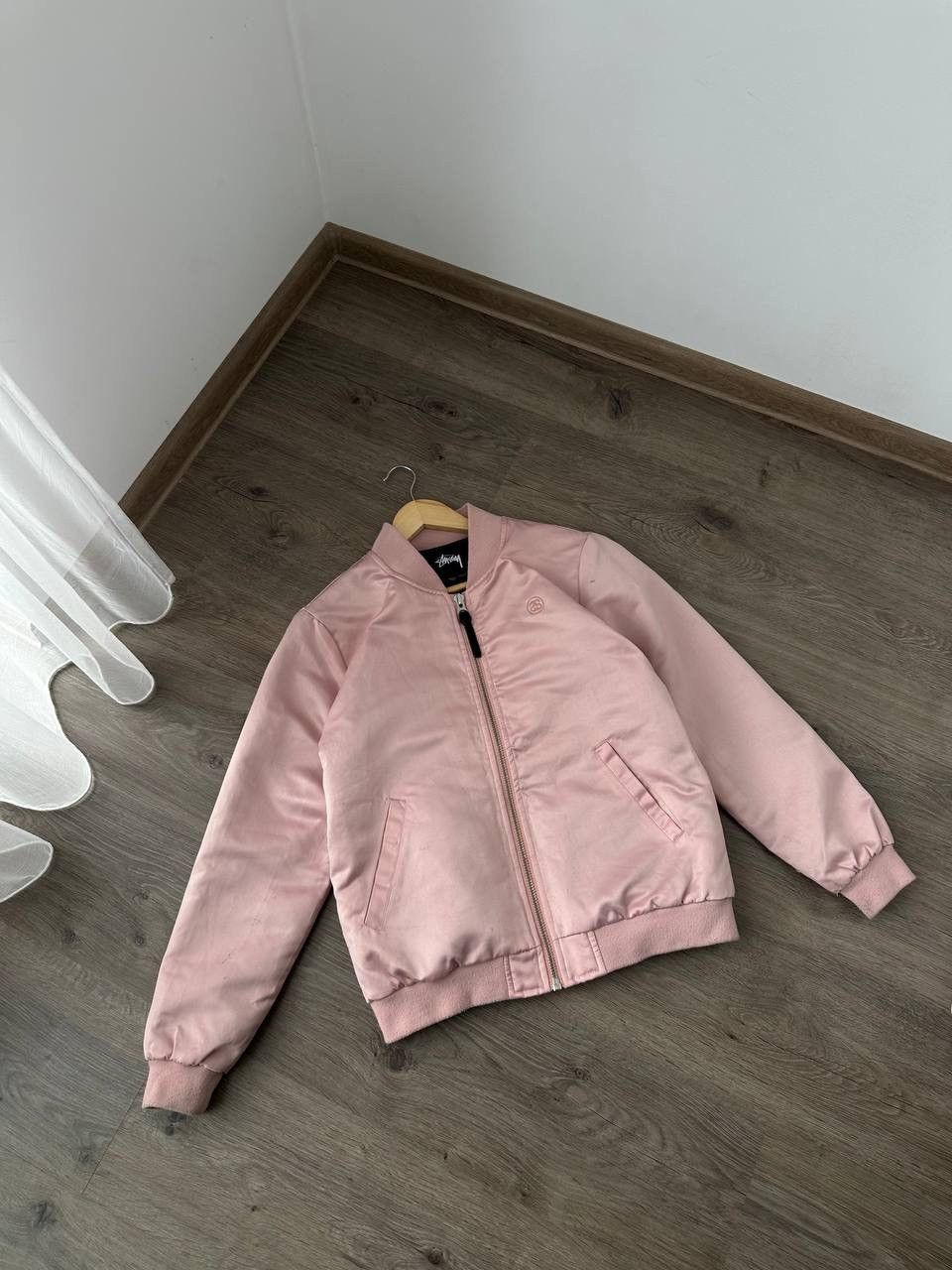 Stussy × Vintage Vintage Stussy Pink Distressed Bomber Jacket Size US M / EU 48-50 / 2 - 11 Thumbnail