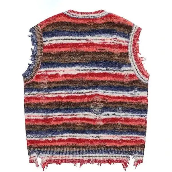 Other Sleeveless Knitted Jumper Sweater Ripped Streetwear Pullover Size US M / EU 48-50 / 2 - 2 Thumbnail