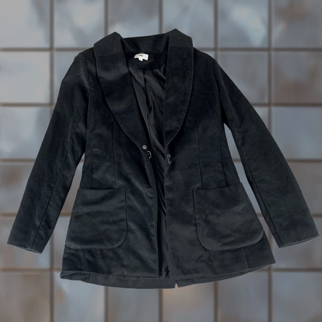 Vintage LPA Blazer Womens Small Black Polyester Hook Latch Button Lovers and Friends Size S / US 4 / IT 40 - 1 Thumbnail