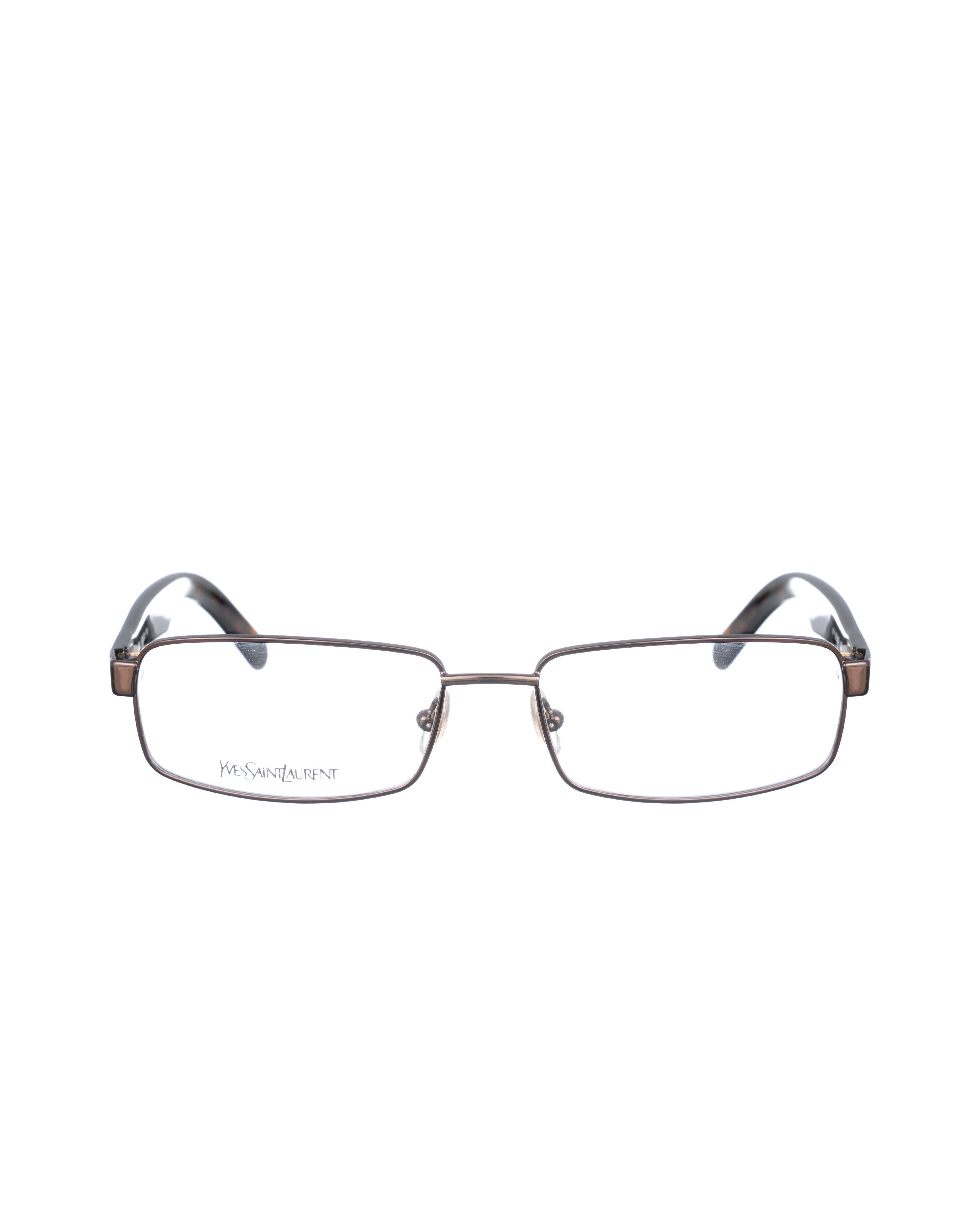 Saint Laurent Paris Yves Saint Laurent 00s Deep Chocolate Rectangular Glasses Size ONE SIZE - 1 Thumbnail