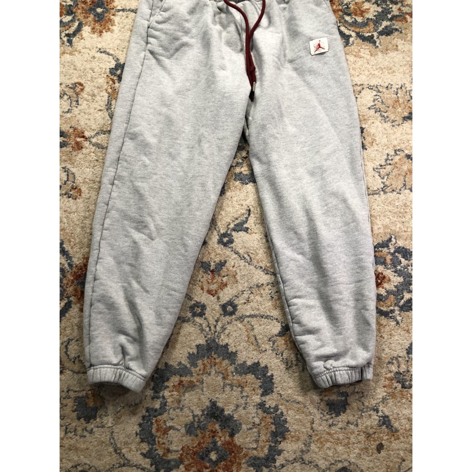Jordan Brand Jordan Jogger Pants Mens S Gray French Terry Sweatpants Cuffed Zip Pocket Pockets Jumpman Logo Size US 29 - 3 Thumbnail