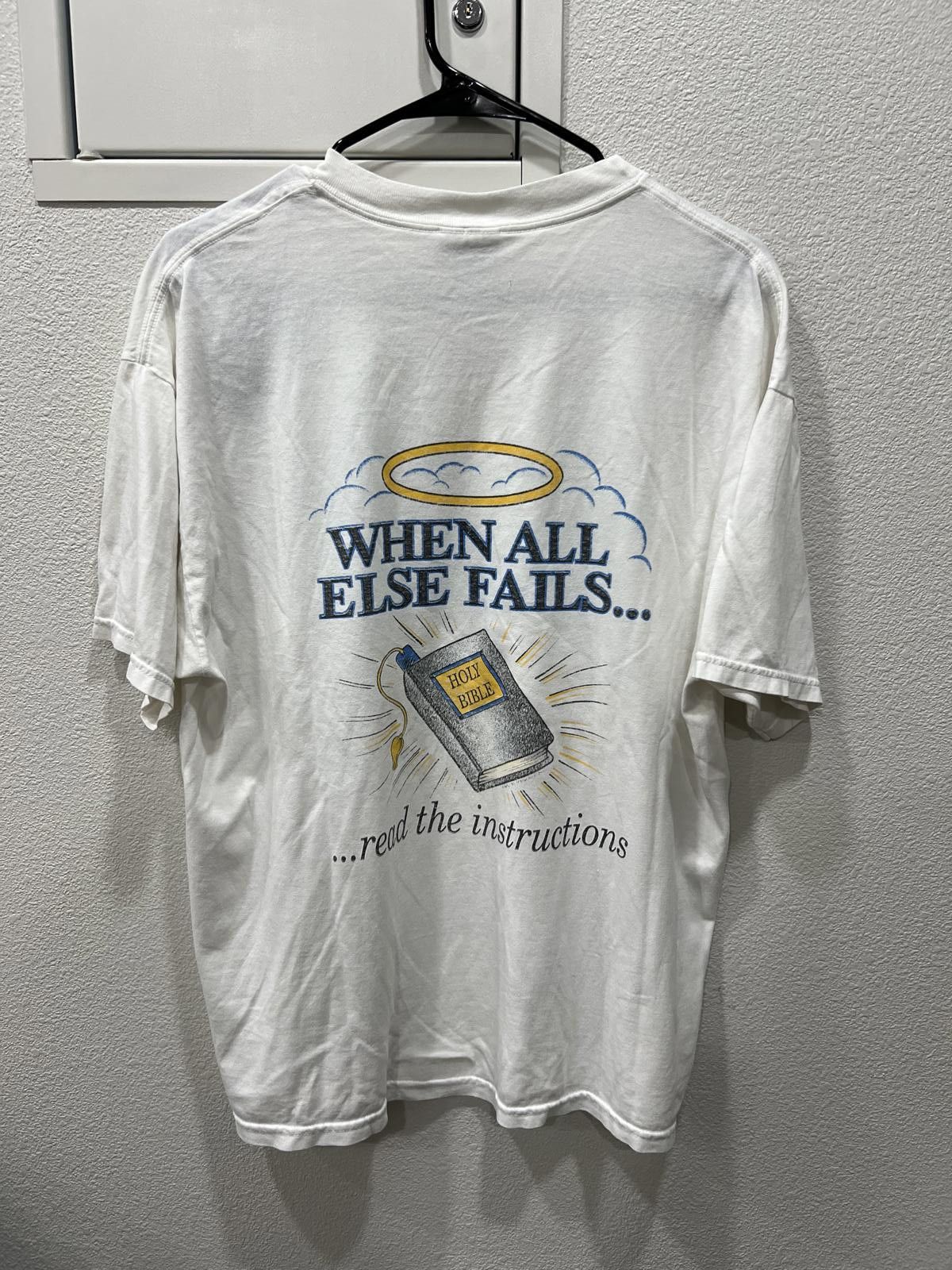 Hanes Y2k When All Else Fails Jesus Tee Size US L / EU 52-54 / 3 - 3 Thumbnail