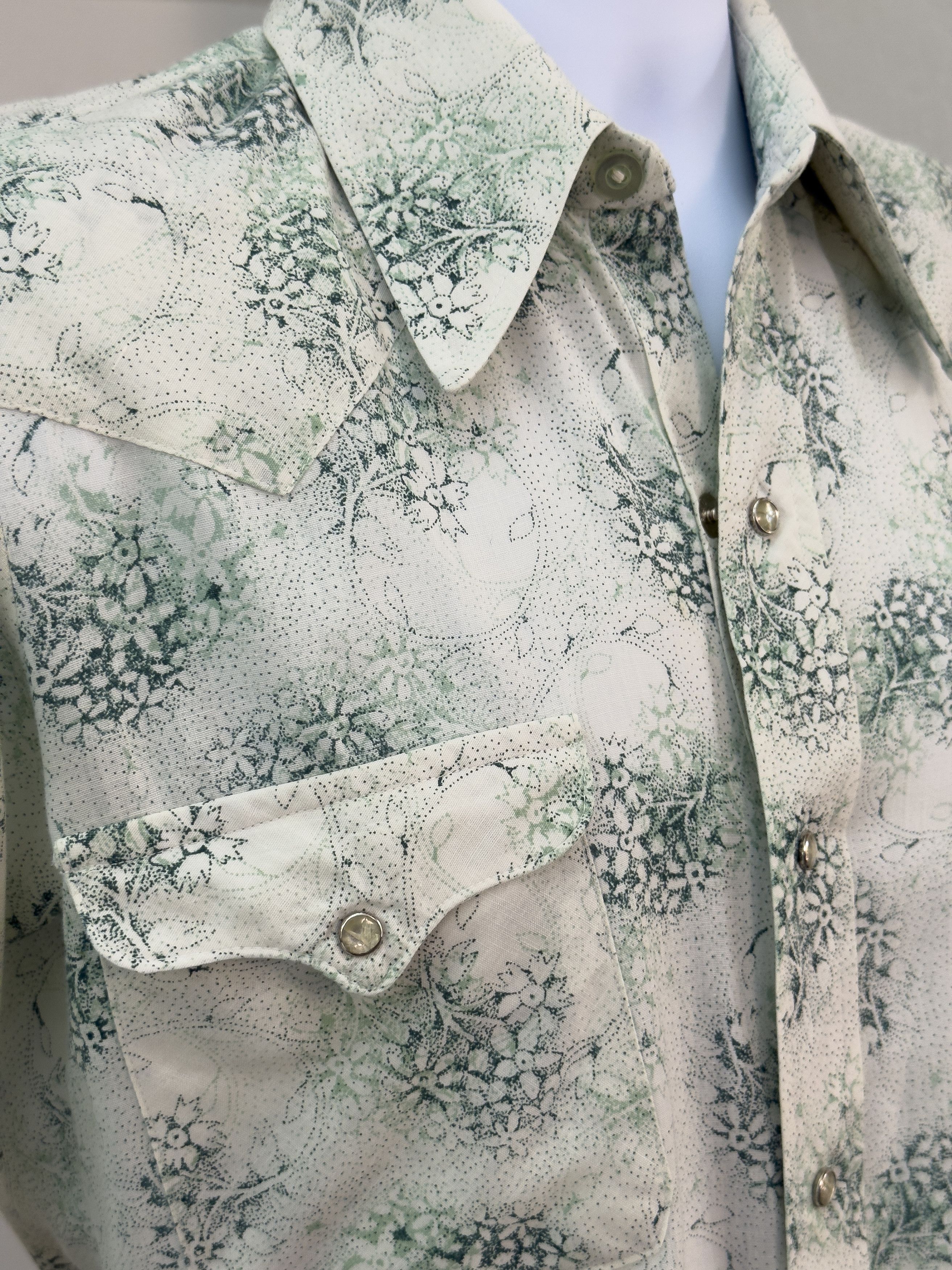 Other Vintage 70s Floral Western Button Up Shirt Pearl Snap Size US M / EU 48-50 / 2 - 4 Thumbnail