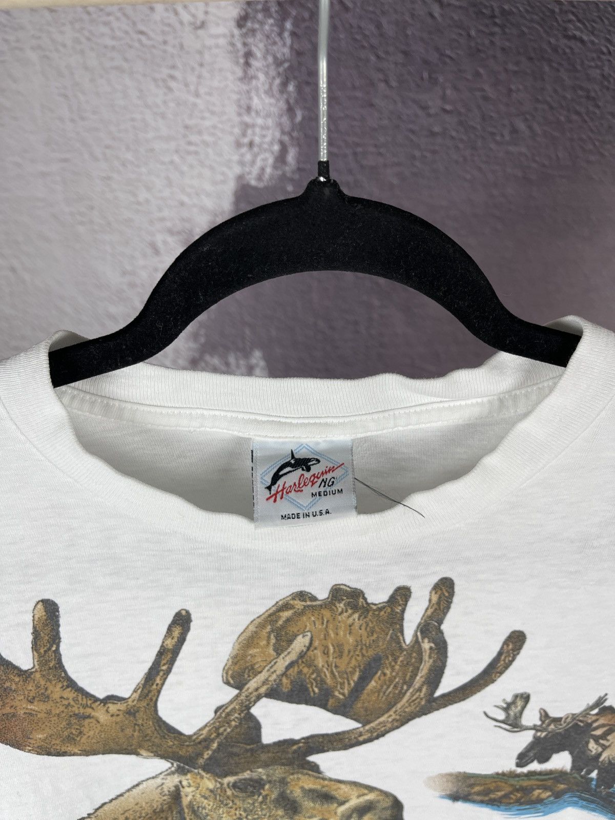 Vintage Vintage 1987 Harlequin NG Moose tee shirt made in USA Size US M / EU 48-50 / 2 - 9 Thumbnail