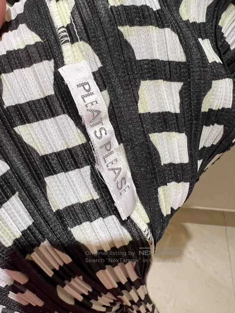 Issey Miyake Issey Miyake size:5 Black-White Gingham Midi Skirt Size 31" - 3 Thumbnail