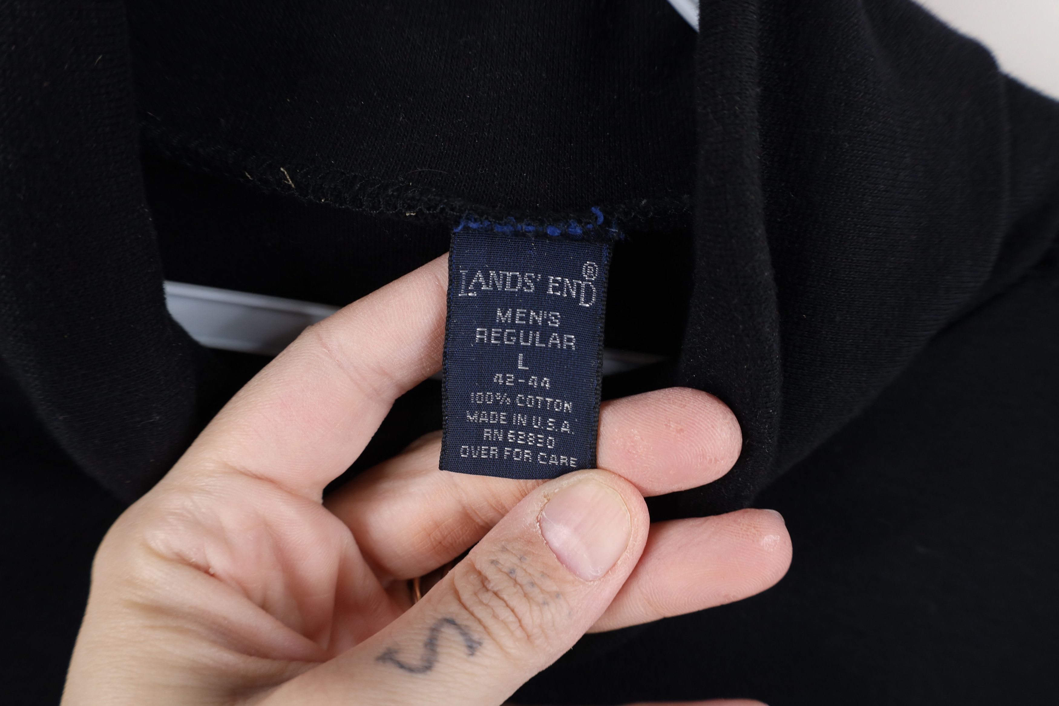 Lands' End Vintage 90s Lands End Soft Knit Turtleneck T-Shirt Black USA Size US L / EU 52-54 / 3 - 7 Thumbnail