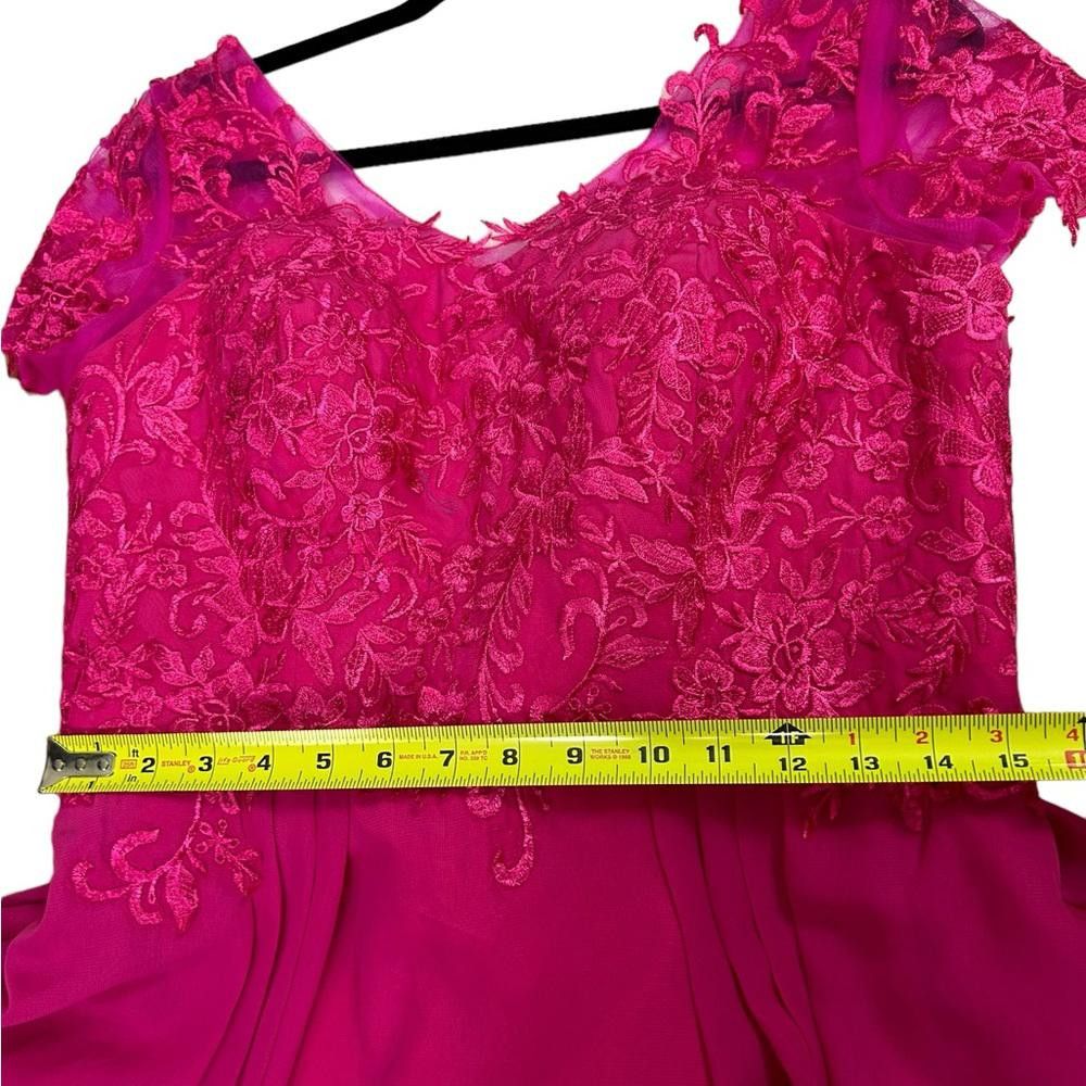 Designer Pink Lace Rhinestone Mother of The Bride Dress Medium Size M / US 6-8 / IT 42-44 - 8 Thumbnail