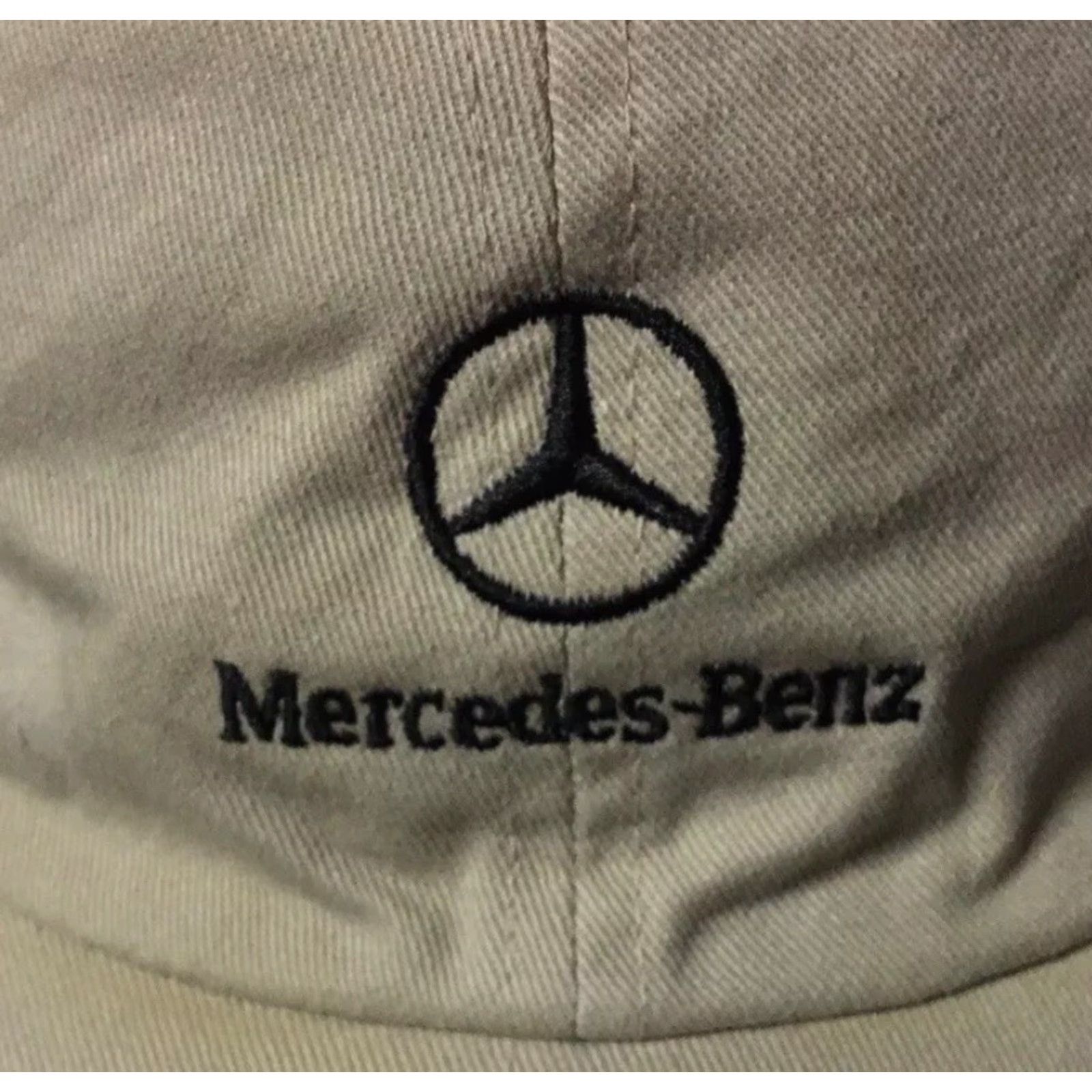 Mercedes-Benz VINTAGE Mercedes Benz Faded Strapback Hat - 90s Grunge Car Racing Beige Adjustable Baseball Cap Men Mens Formulation? Size ONE SIZE - 2 Thumbnail