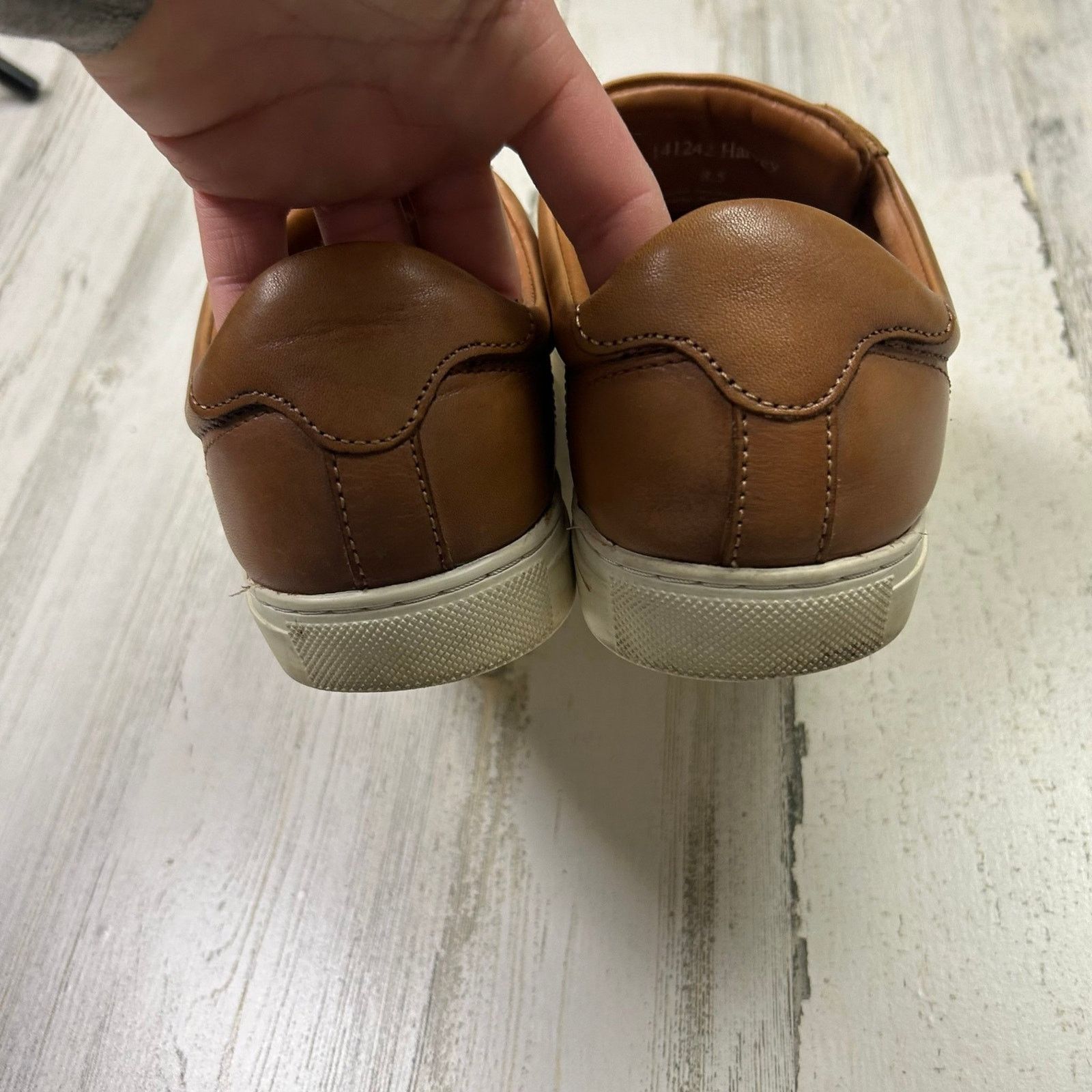 Other Dunross & Sons Brown Leather Sneakers 141242 Harvey Shoes Size US 8 / EU 41 - 5 Thumbnail