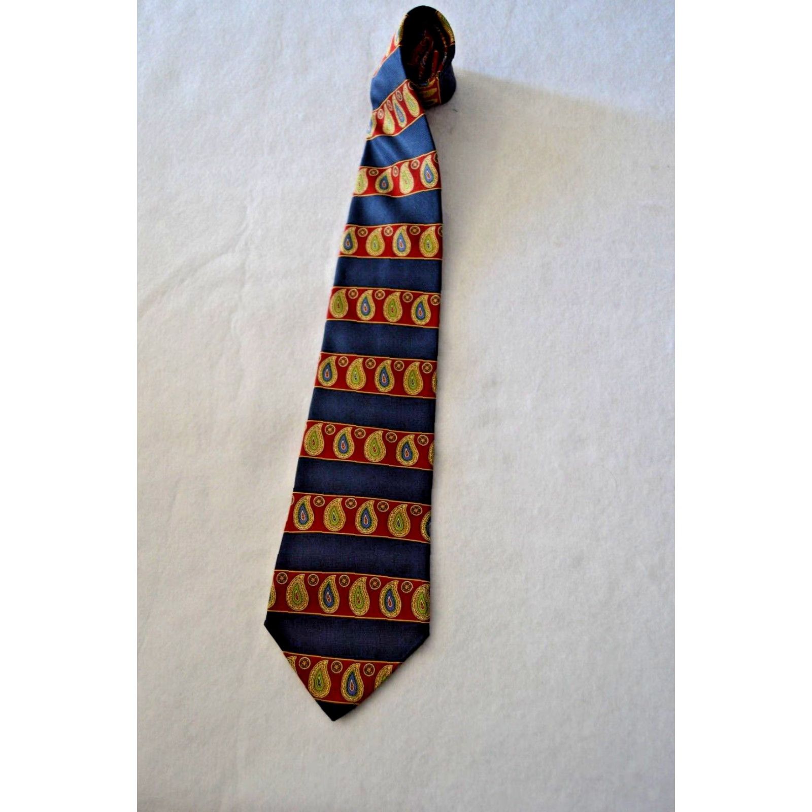 Tommy Hilfiger Tommy Hilfiger Necktie Men 100% Silk Blue Stripe Paisley Made In USA Vintage No Size ONE SIZE - 2 Thumbnail