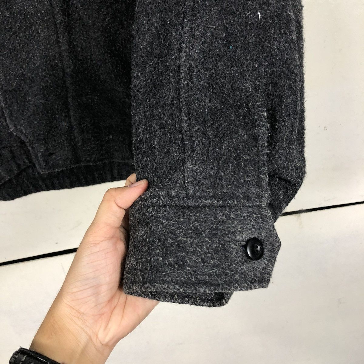 Vintage 🔥VINTAGE WOOL BOMBER JACKET BONDAGE HIDDEN COLLAR BIKER Size US M / EU 48-50 / 2 - 17 Thumbnail