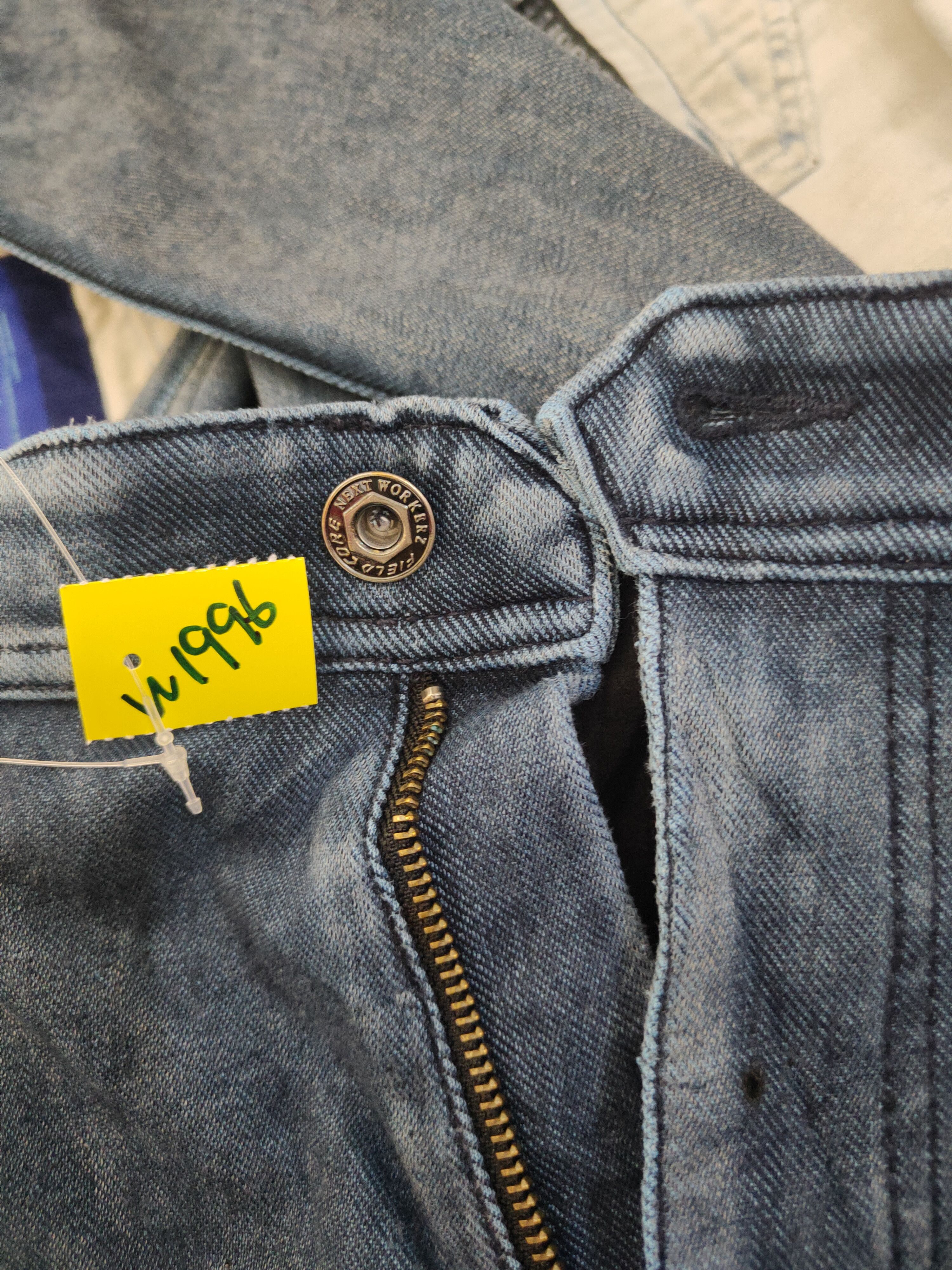 Japanese Brand FieldCore Dark Blue Distressed Ripped Jogger Jeans #W1996 Size US 35 - 22 Thumbnail