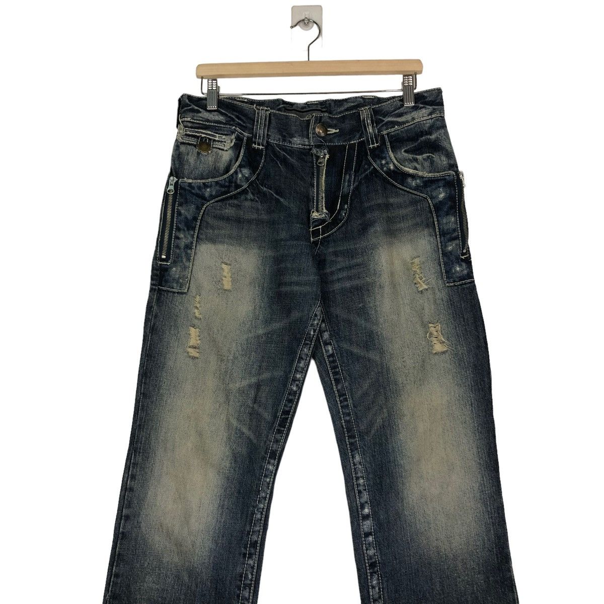 Japanese Brand 🔥DENIM JEANS BIKER WEAR ON BOARD JAPAN ISSEY MIYAKE Size US 34 / EU 50 - 4 Thumbnail