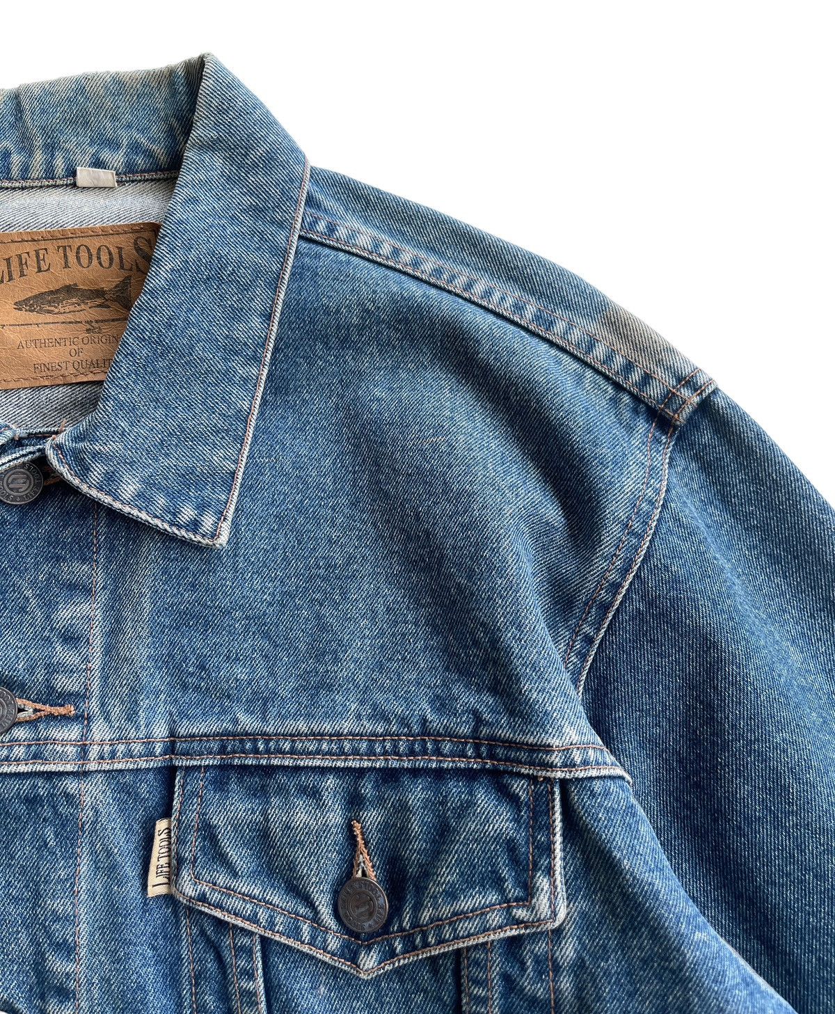Japanese Brand Vintage Life Tools Trucker Denim Jacket Size US L / EU 52-54 / 3 - 10 Thumbnail