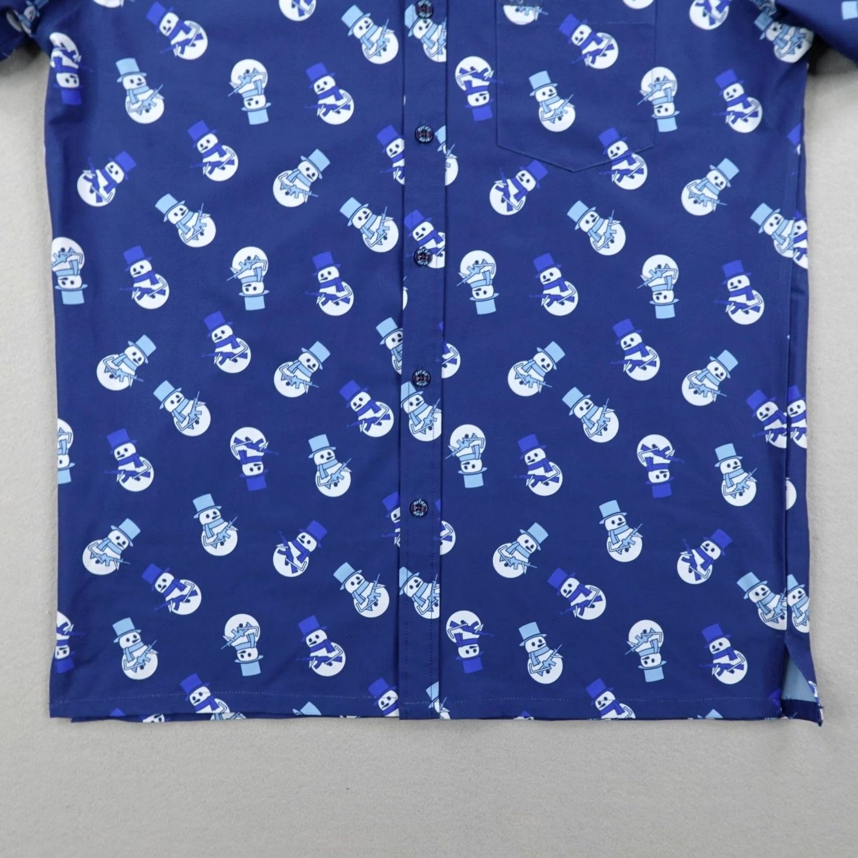 Etro Retro Rifle Shirt Mens L Blue Snowman Button-Up Performance Stretch Size US L / EU 52-54 / 3 - 4 Thumbnail