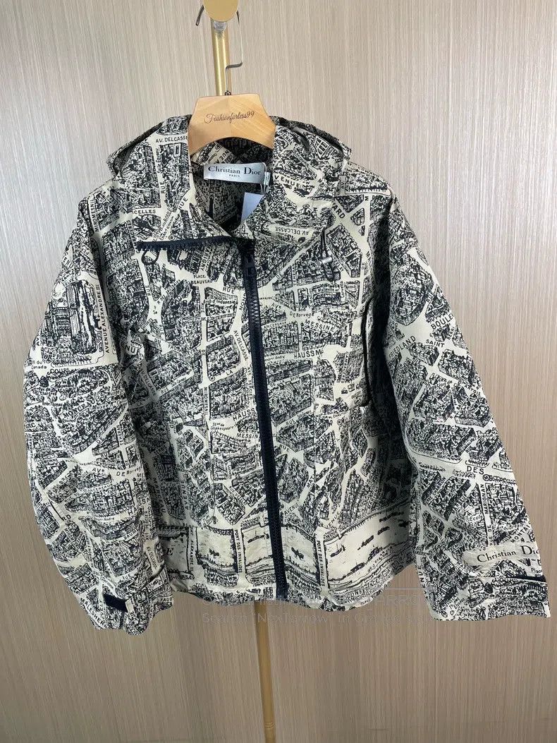 Dior Dior Brown city map hooded windbreaker Size XS / US 0-2 / IT 36-38 - 1 Thumbnail