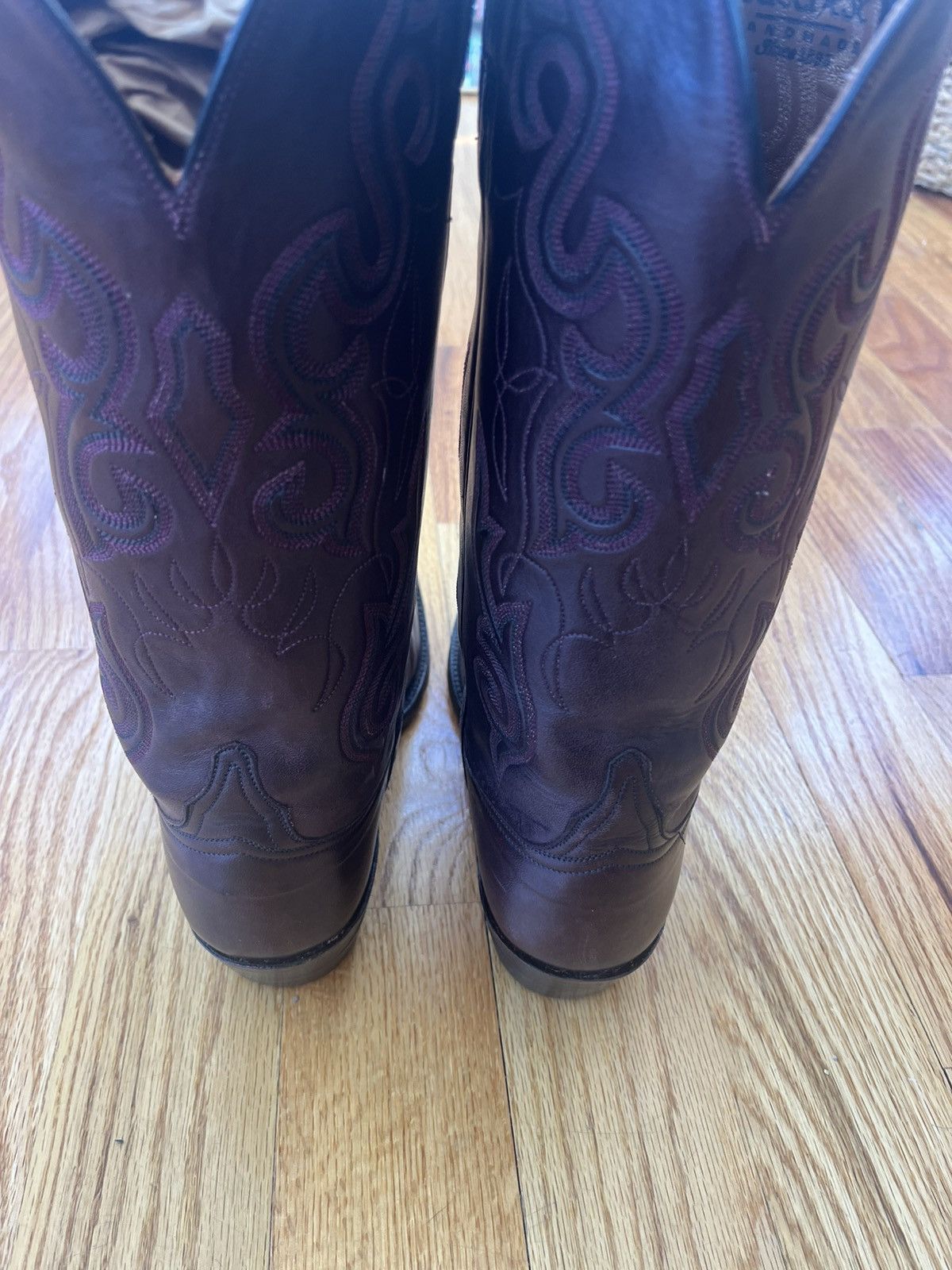 Lucchese Lucchese Men's Chocolate Calfskin Medium Toe Boots Size 8.5D Size US 8.5 / EU 41-42 - 3 Thumbnail