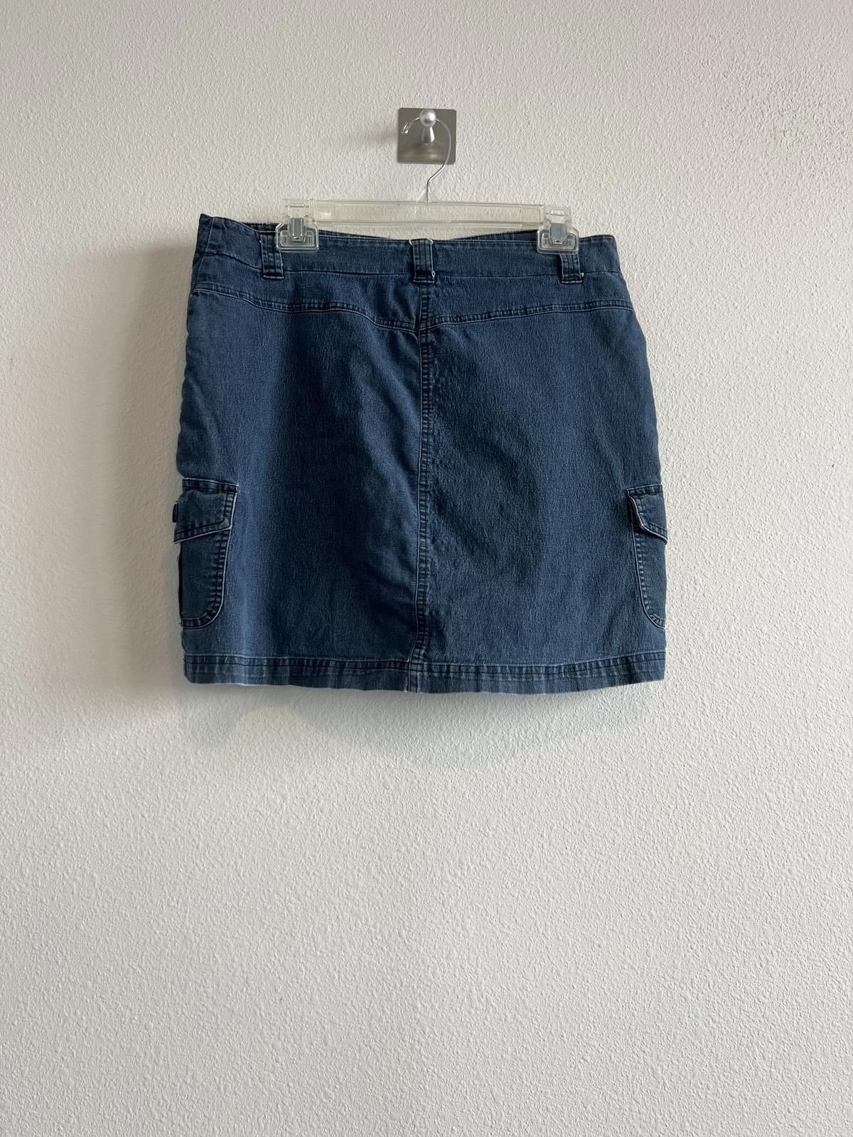 Chaps Ralph Lauren Y2K Denim Jean Cargo Skort Size 34" / US 12 / IT 48 - 3 Thumbnail