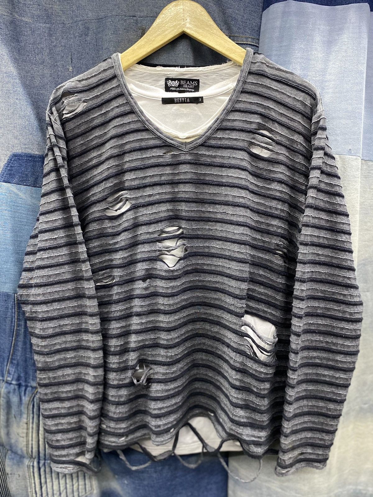 Beams Plus × Japanese Brand vintage beams heart distress longsleeve Size US M / EU 48-50 / 2 - 2 Thumbnail