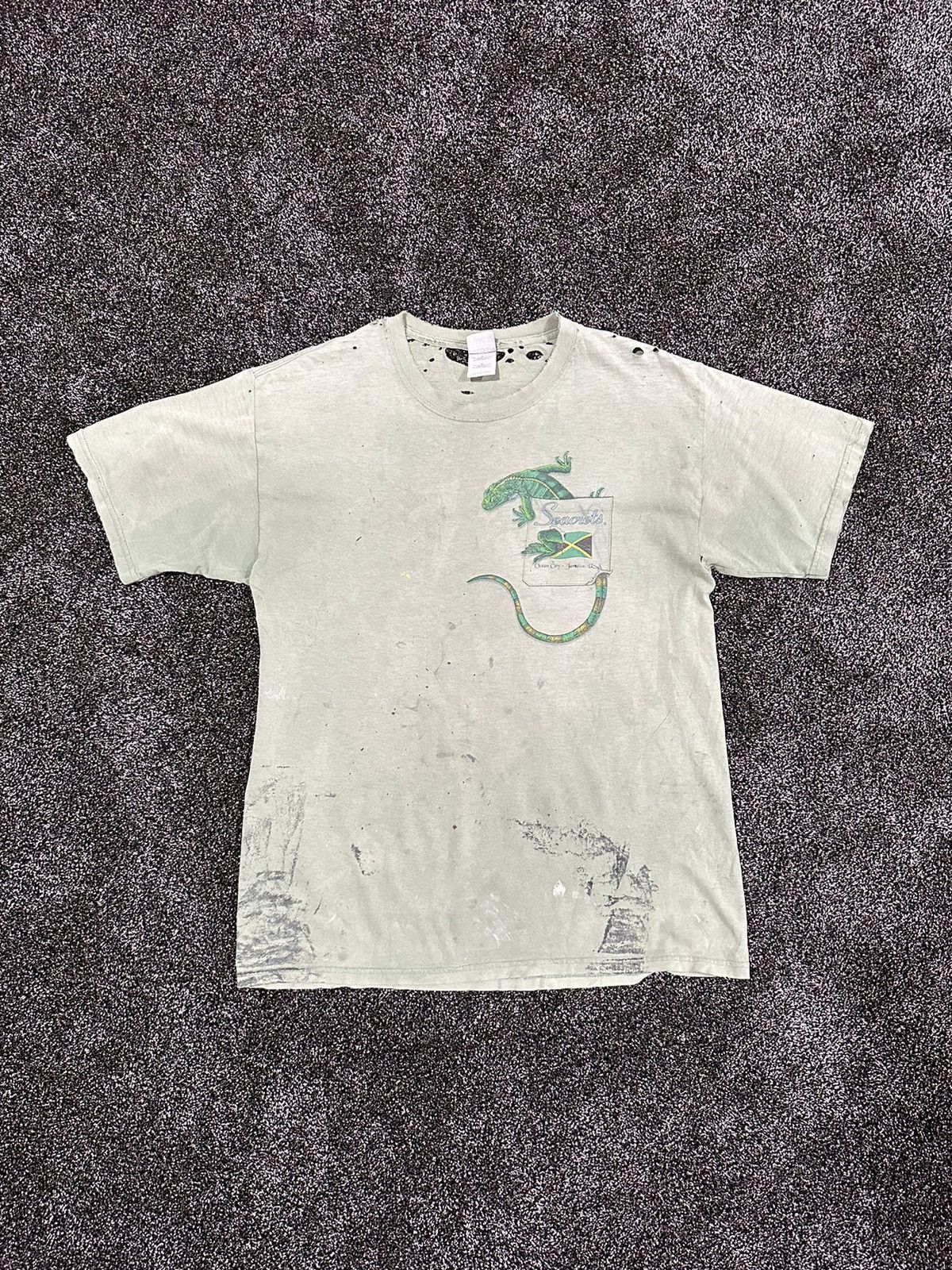 StraightFaded × Vintage Vintage Seacrets Lizard Thrashed Destroyed Faded T-Shirt Size US L / EU 52-54 / 3 - 4 Thumbnail