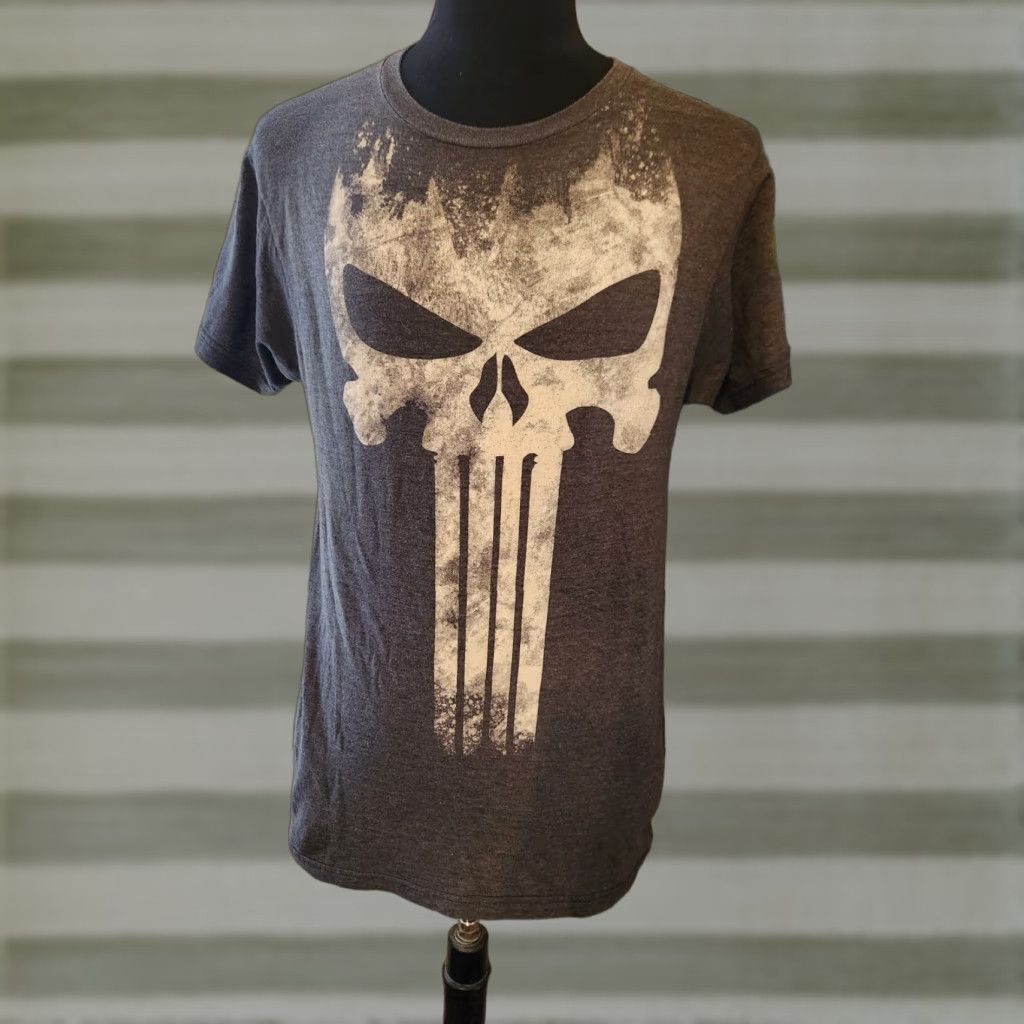Vintage The Punisher Marvel Big Skull Logo Frank Castle Men's T-Shirt Gray Sz M Size US M / EU 48-50 / 2 - 1 Thumbnail