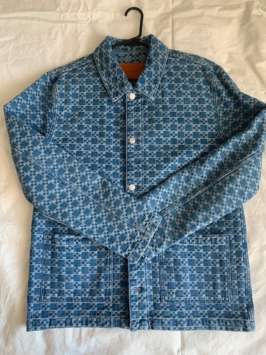 Sandro Square Cross Denim Chore Coat Size US L / EU 52-54 / 3 - 3 Thumbnail