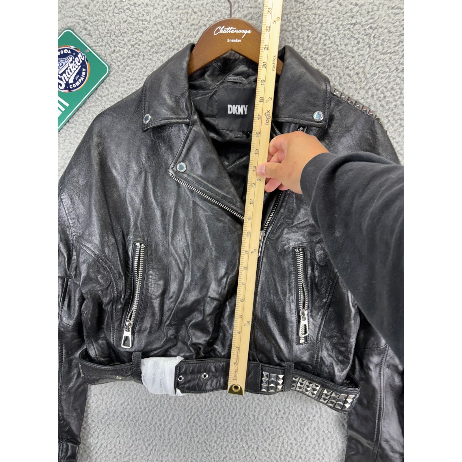 DKNY DKNY Moto Jacket Studded 100% Sheep Genuine Leather Womens S Size S / US 4 / IT 40 - 2 Thumbnail