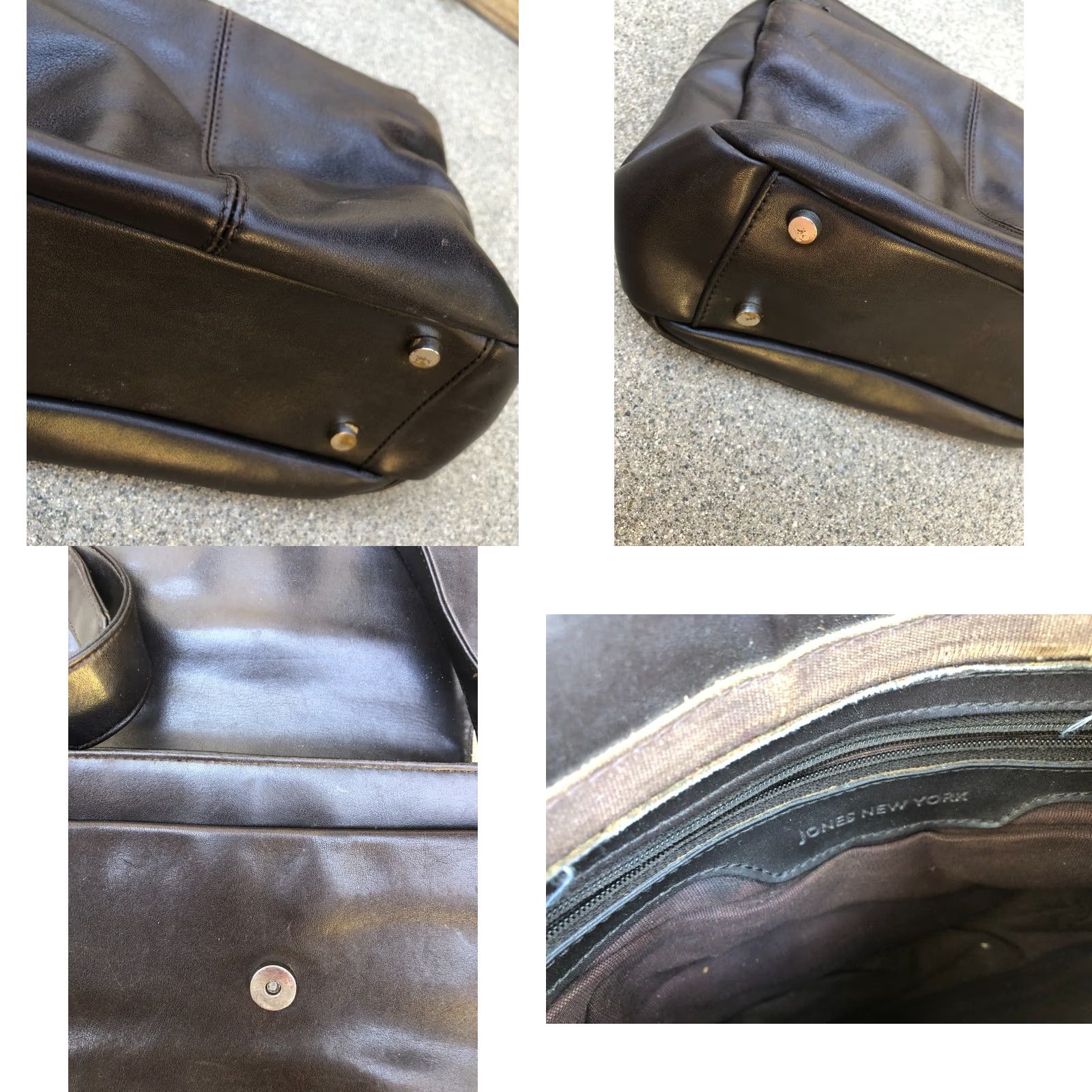 Jones New York JONES NEW YORK Leather Messenger Bag Style Purse Women's Crossbody Black OS? Size ONE SIZE - 8 Thumbnail