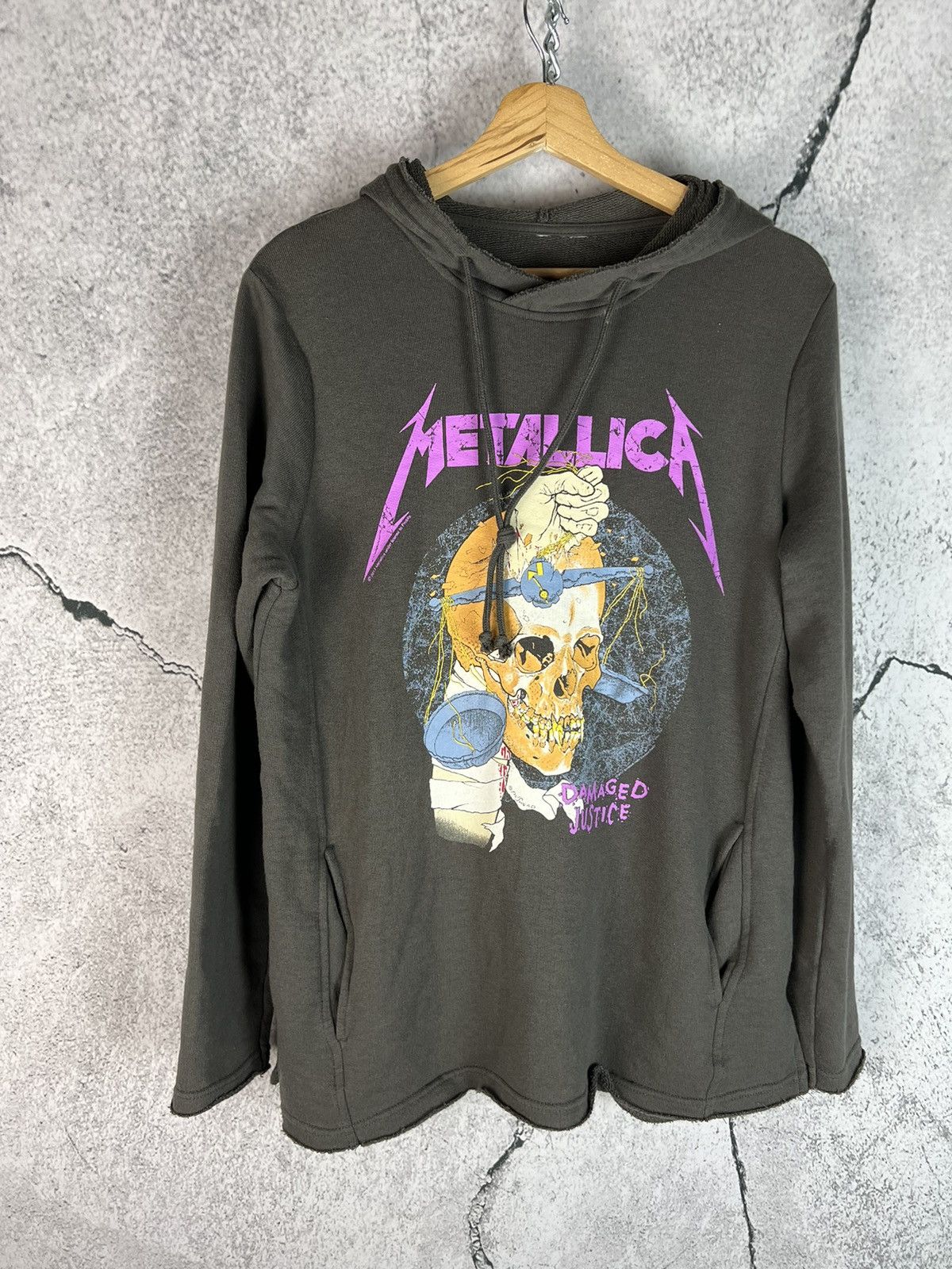 Japanese Brand Metalica Damaged Justice Y2k Black Faded Hoodie Size US M / EU 48-50 / 2 - 1 Thumbnail