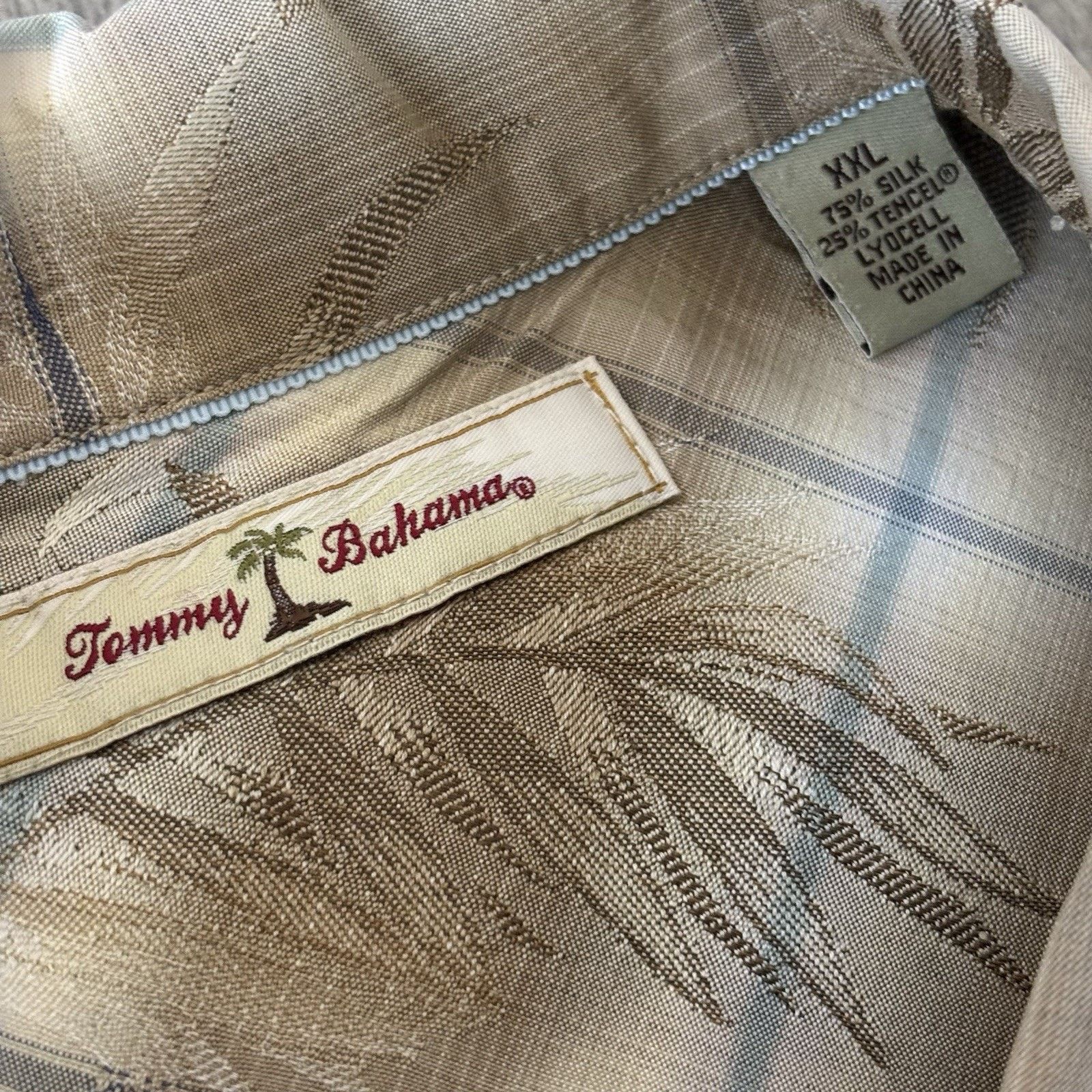 Tommy Bahama Tommy Bahama Hawaii Shirt Silk Gold Brown Floral Mens XXL Size US XXL / EU 58 / 5 - 4 Thumbnail
