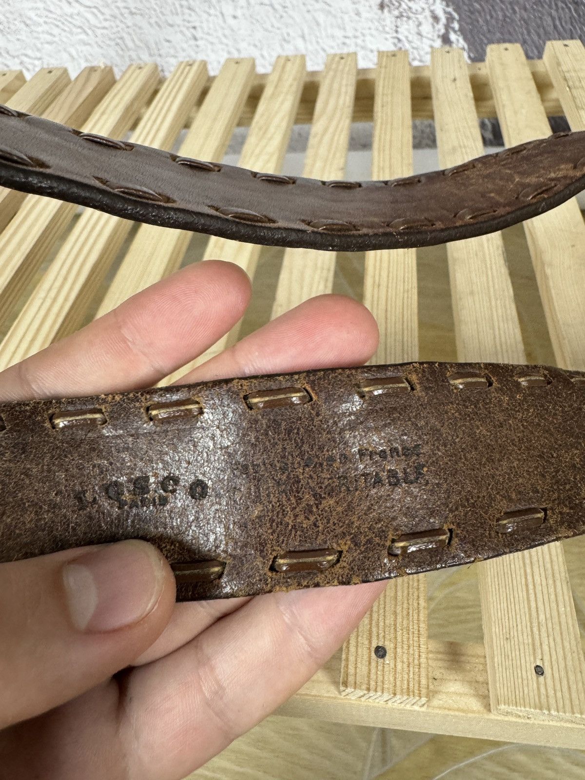 Other LOSCO PARIS made in France vintage 90s brown leather belt Size 32 - 8 Thumbnail