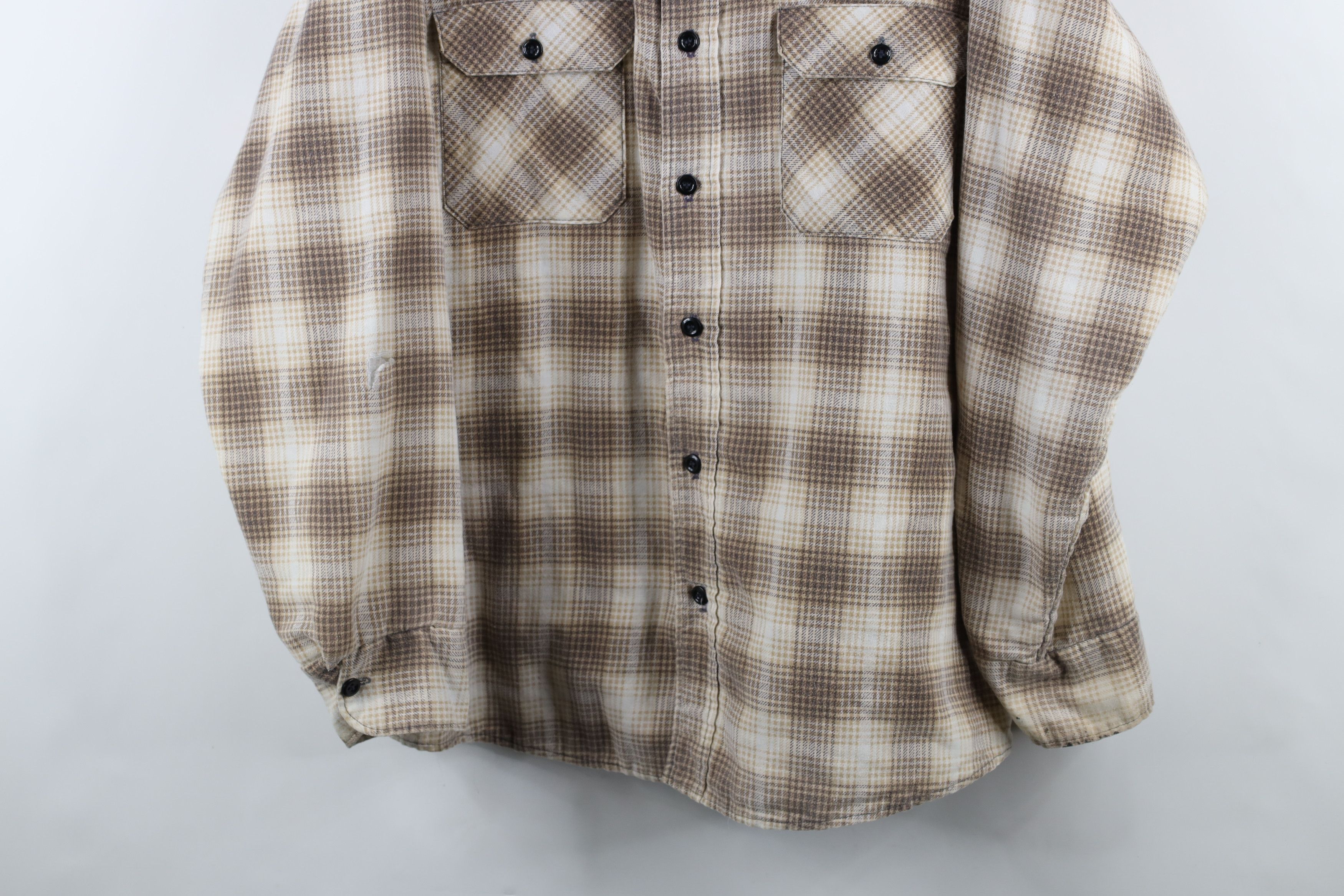 Vintage Vintage 70s Streetwear Flannel Shirt Jacket Plaid USA Size US XL / EU 56 / 4 - 3 Thumbnail