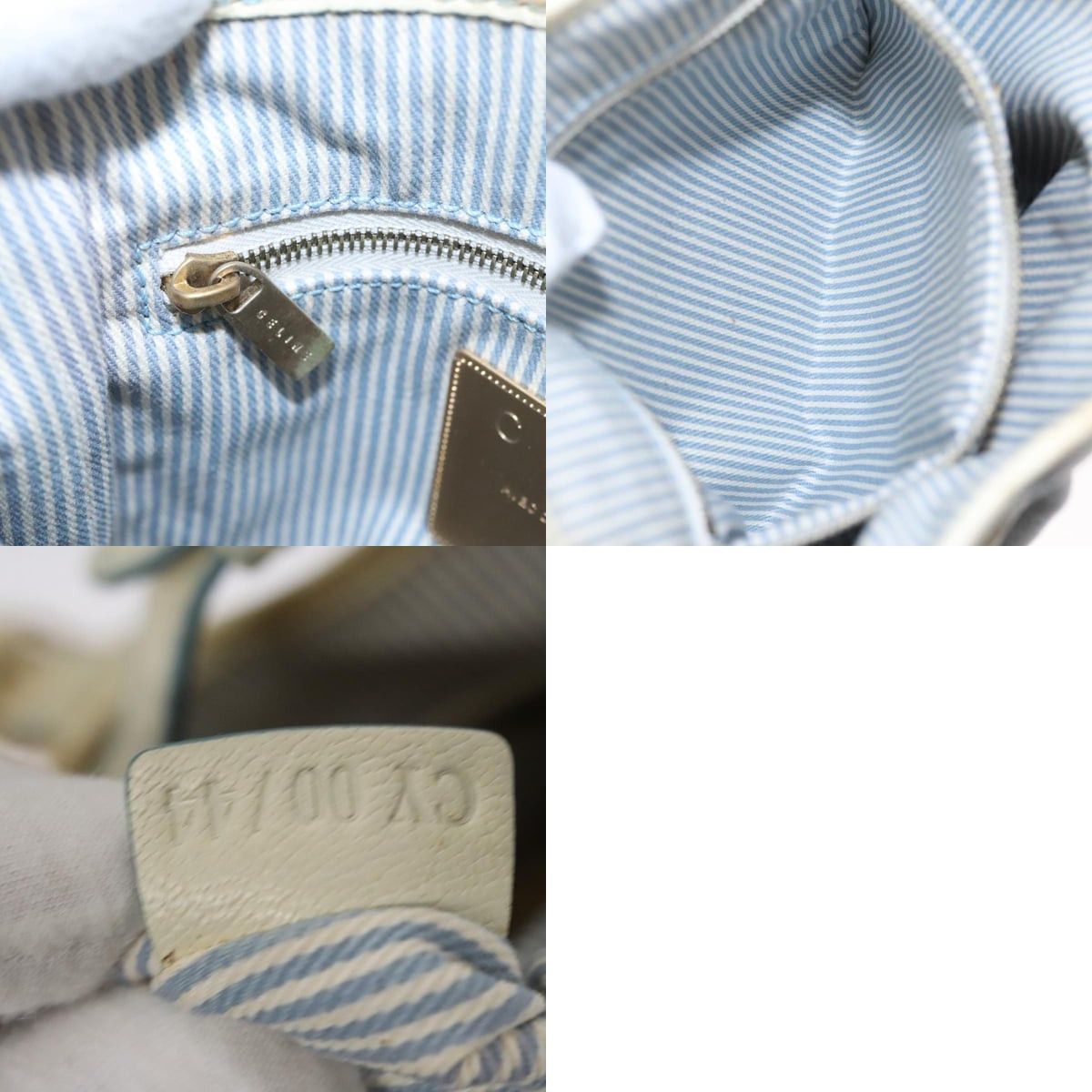 Celine CELINE C Macadam Canvas Shoulder Bag Light Blue Size ONE SIZE - 13 Thumbnail
