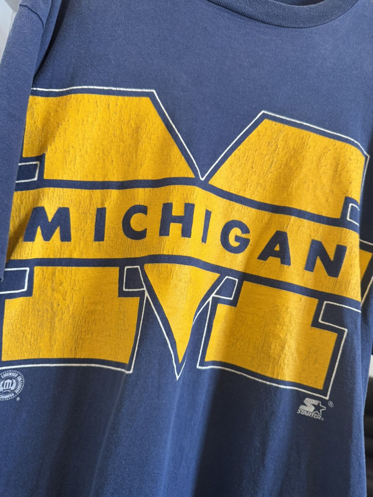 Starter Vintage Michigan Wolverines Starter t shirt size L Size US L / EU 52-54 / 3 - 4 Thumbnail