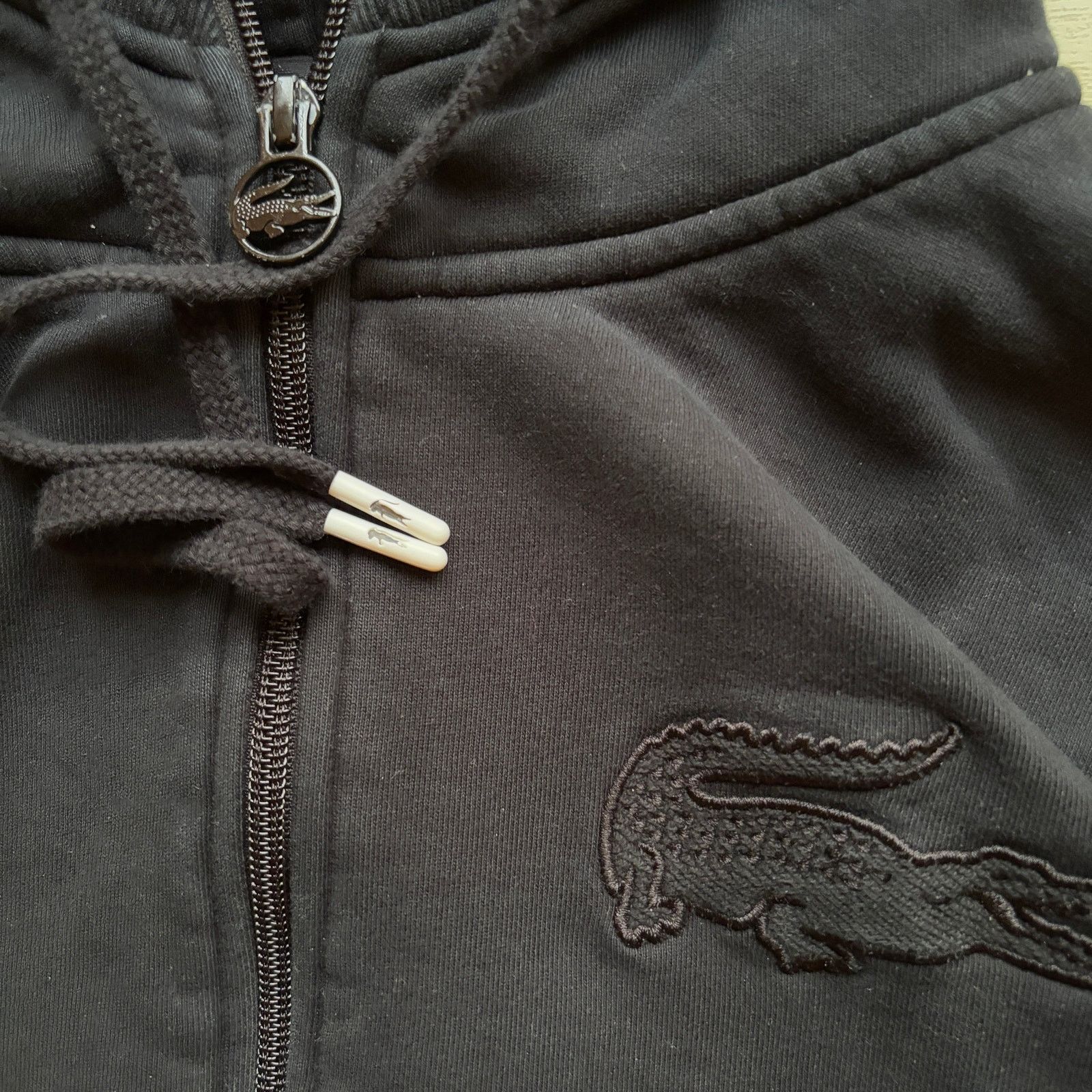 Lacoste Lacoste Black Hoodie Sweatshirt Full Zip Long Sleeve Medium Size US M / EU 48-50 / 2 - 2 Thumbnail