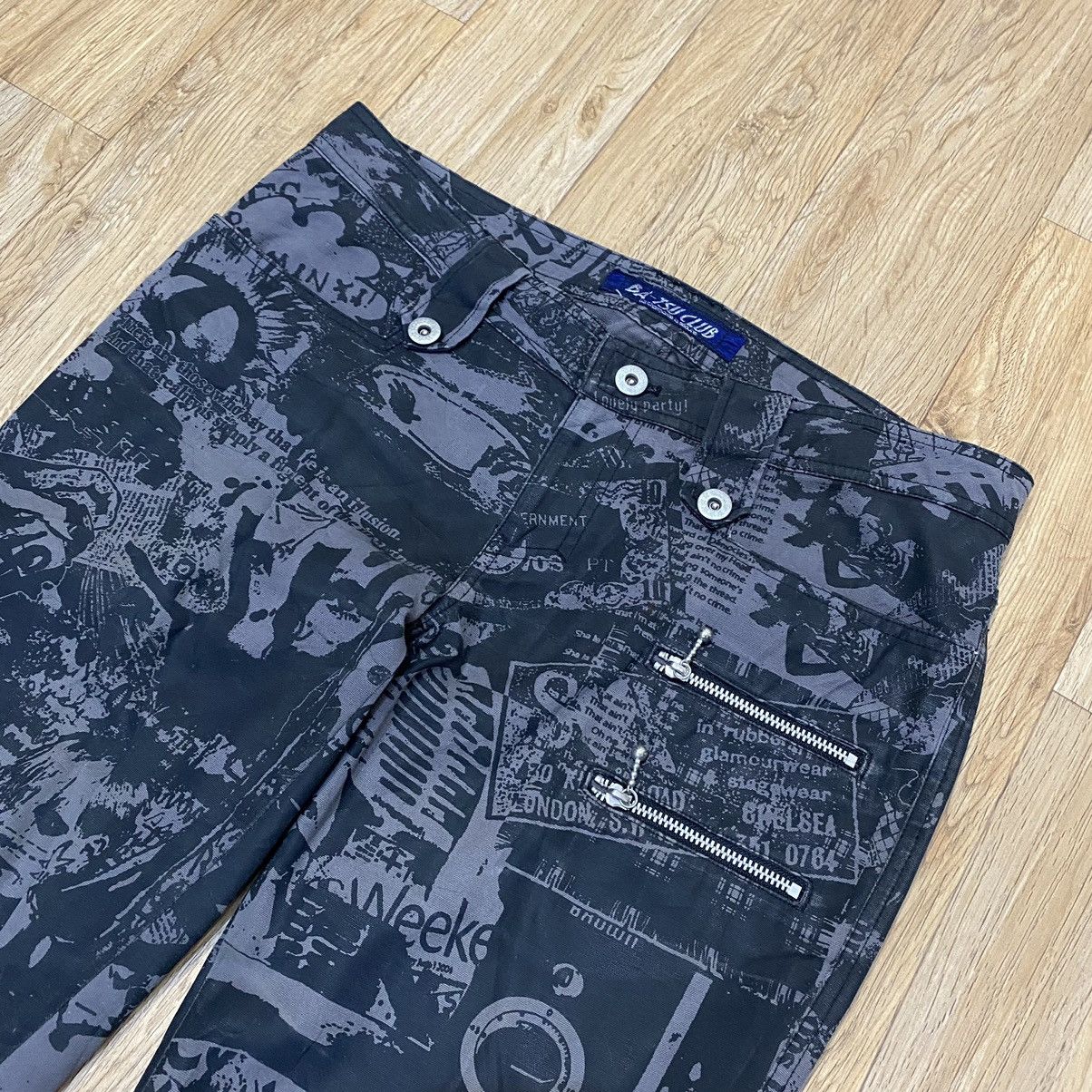 Hysteric Glamour 2000s Ba-Tsu Club Punk Style Bottom Lace Printed Pants Size US 32 / EU 48 - 2 Thumbnail