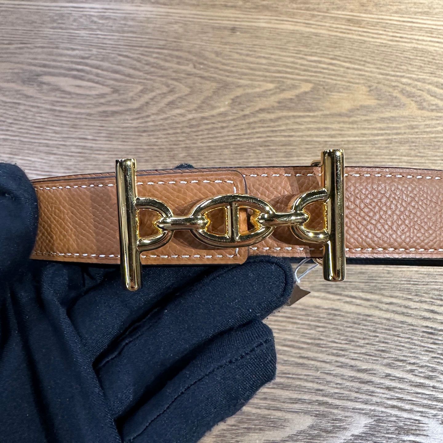 Hermes Hermes Pig Nose Gold Buckle Belt may661 Size ONE SIZE - 2 Thumbnail