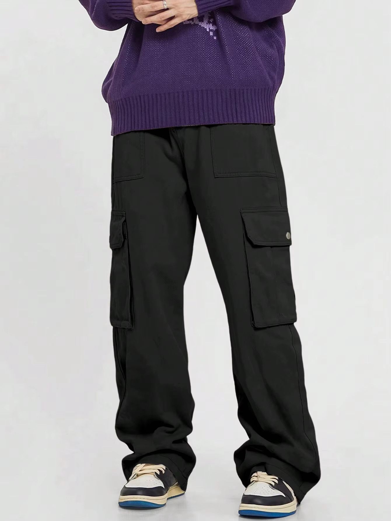 Japanese Brand Straight Leg Cargo Pants Loose Casual Outdoor Size US 33 - 5 Thumbnail