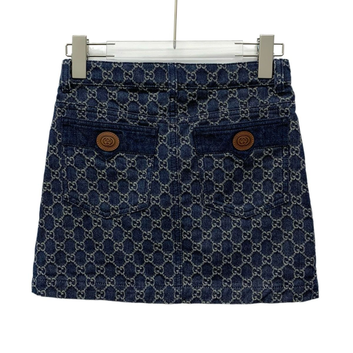Gucci Gucci All-over Logo Jacquard Denim Mini Skirt K26WX Size 32" / US 10 / IT 46 - 2 Thumbnail