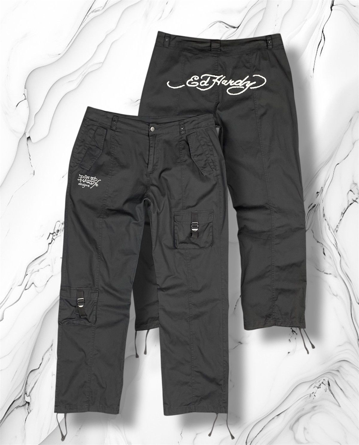 Ed Hardy Ed Hardy Urban Outfitters Y2K Style Grey Cargo Multi Pocket Size US 32 / EU 48 - 1 Thumbnail