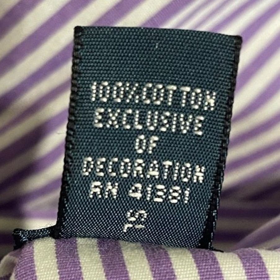 Ralph Lauren Ralph Lauren Custom Fit Oxford Purple White Striped Size US XXL / EU 58 / 5 - 10 Thumbnail