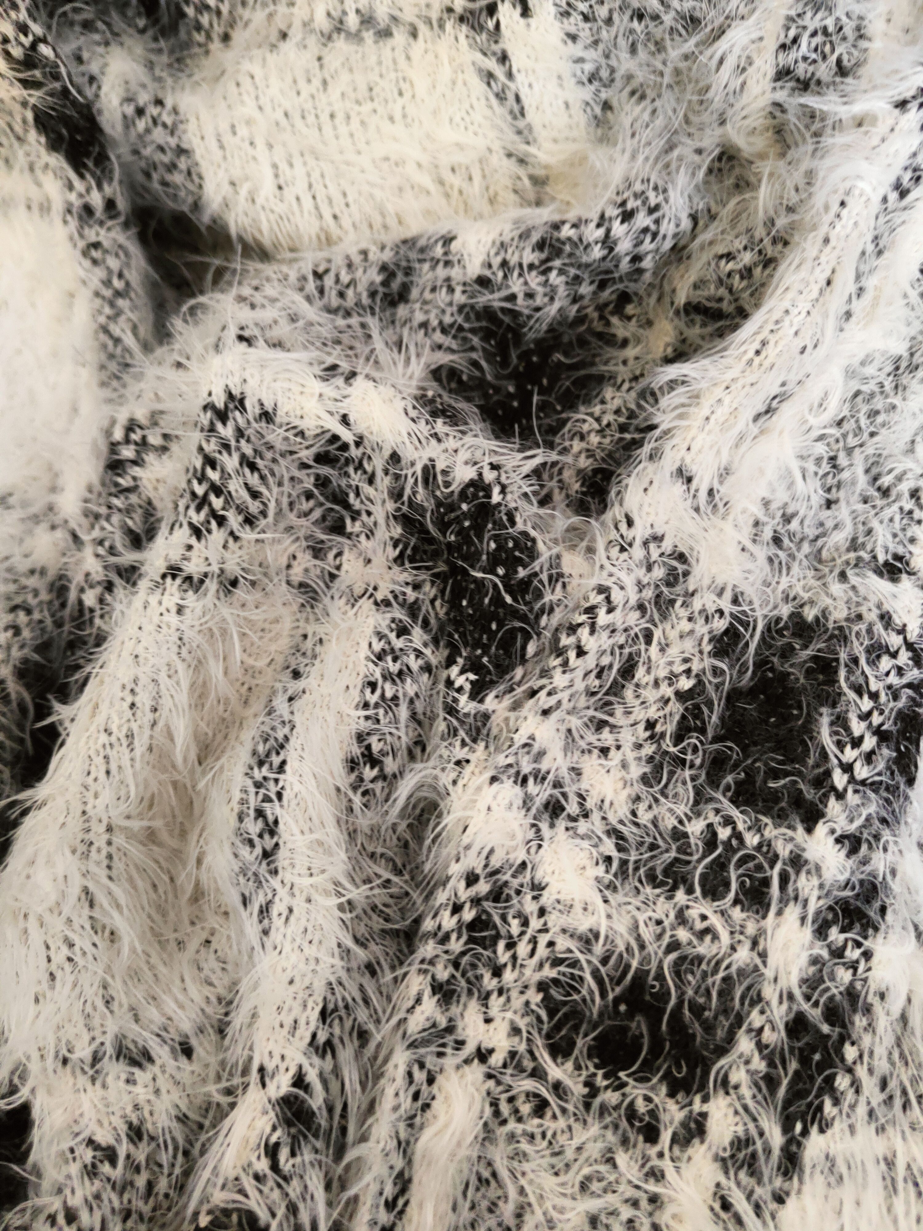 Japanese Brand DL Japanese Brand Black White Fur Mohair Knitwear #46-983 Size S / US 4 / IT 40 - 11 Thumbnail