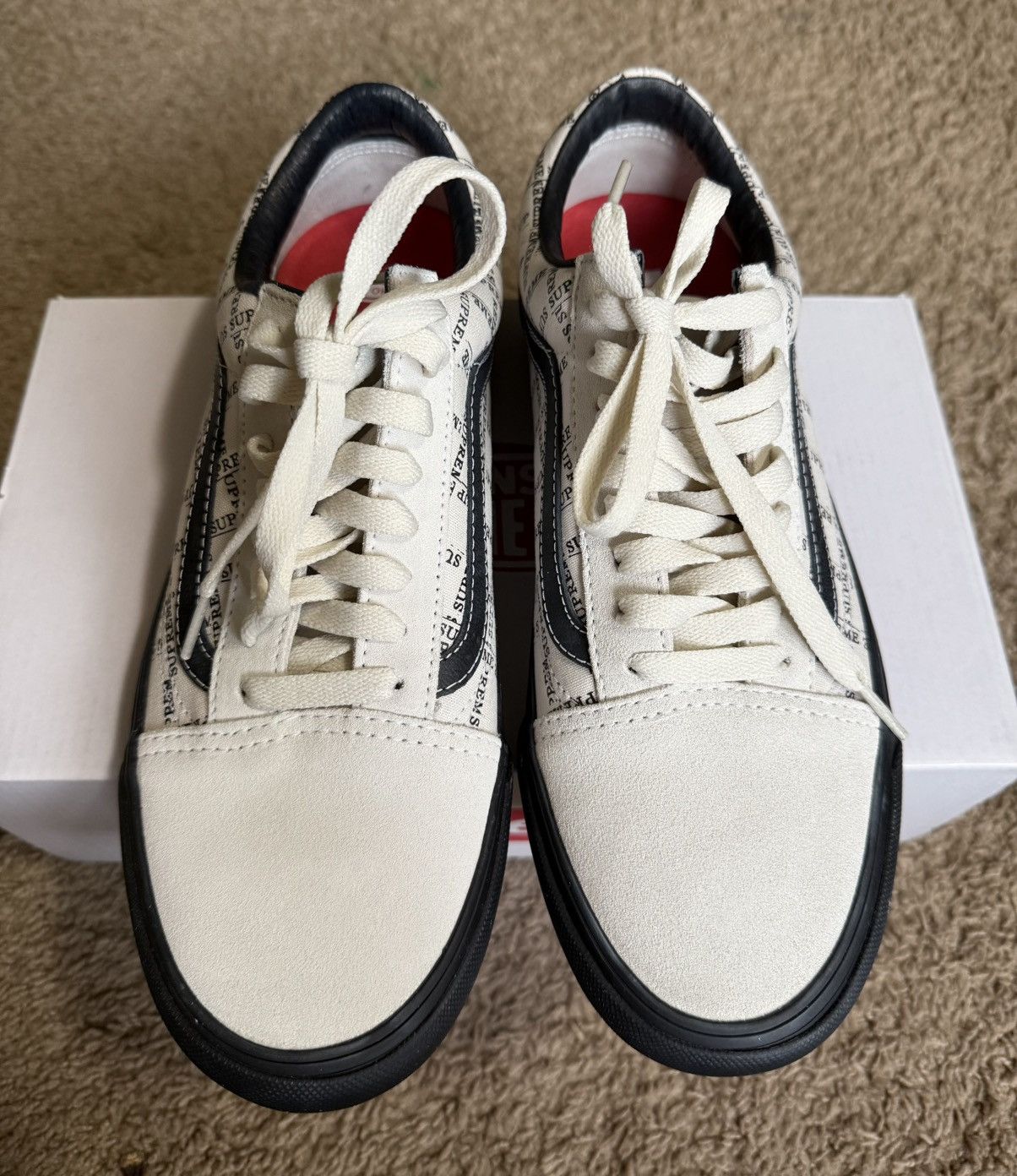 Supreme × Vans Supreme X Vans “Grid” White Gum bottom Size US 10 / EU 43 - 2 Thumbnail