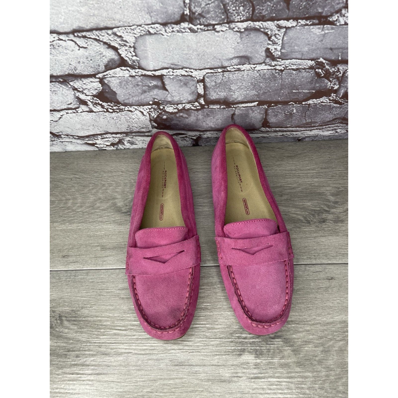 Rockport Rockport Fuchsia Pink Suede Leather Penny Loafer Driving Fla Size US 8 / IT 38 - 10 Thumbnail